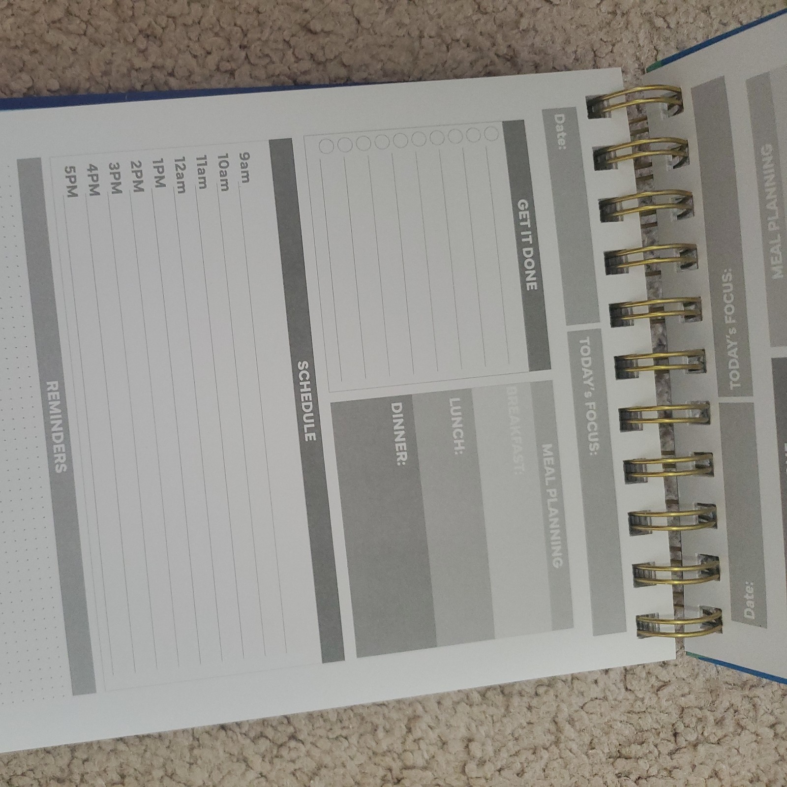 Multicolored Daily Planner Journal Notebook with Hourly Schedule