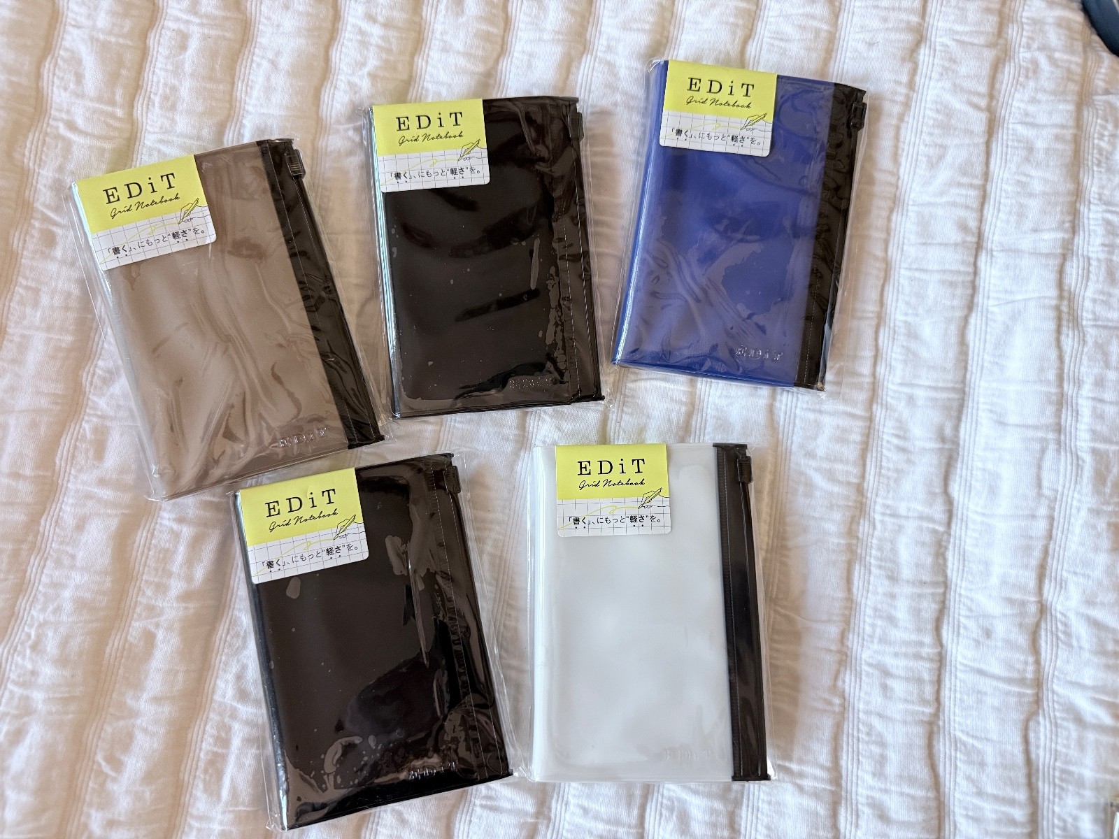 MARK’S EDiT Grid Notebook, B7, with PVC Cover, Zip pocket and Refillable BLACK
