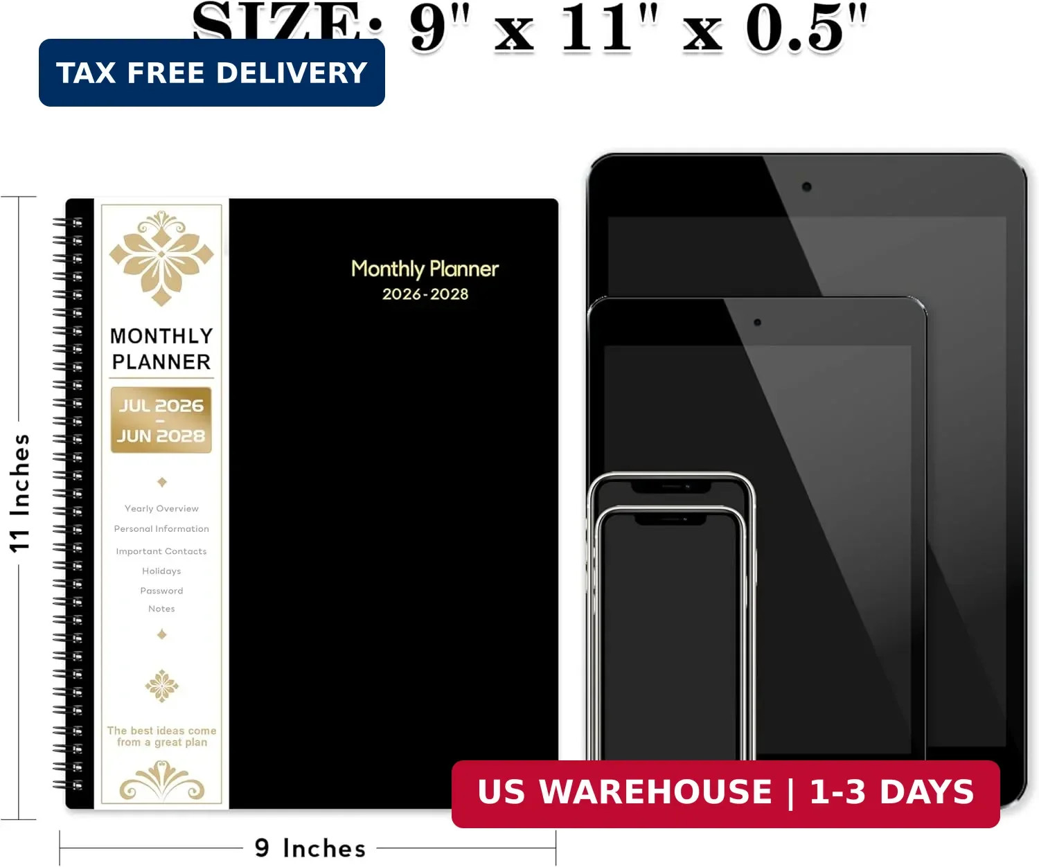 2026-2028 Monthly Planner – 2 Year Monthly Planner 2026-2028 With Tabs, JUL 2026