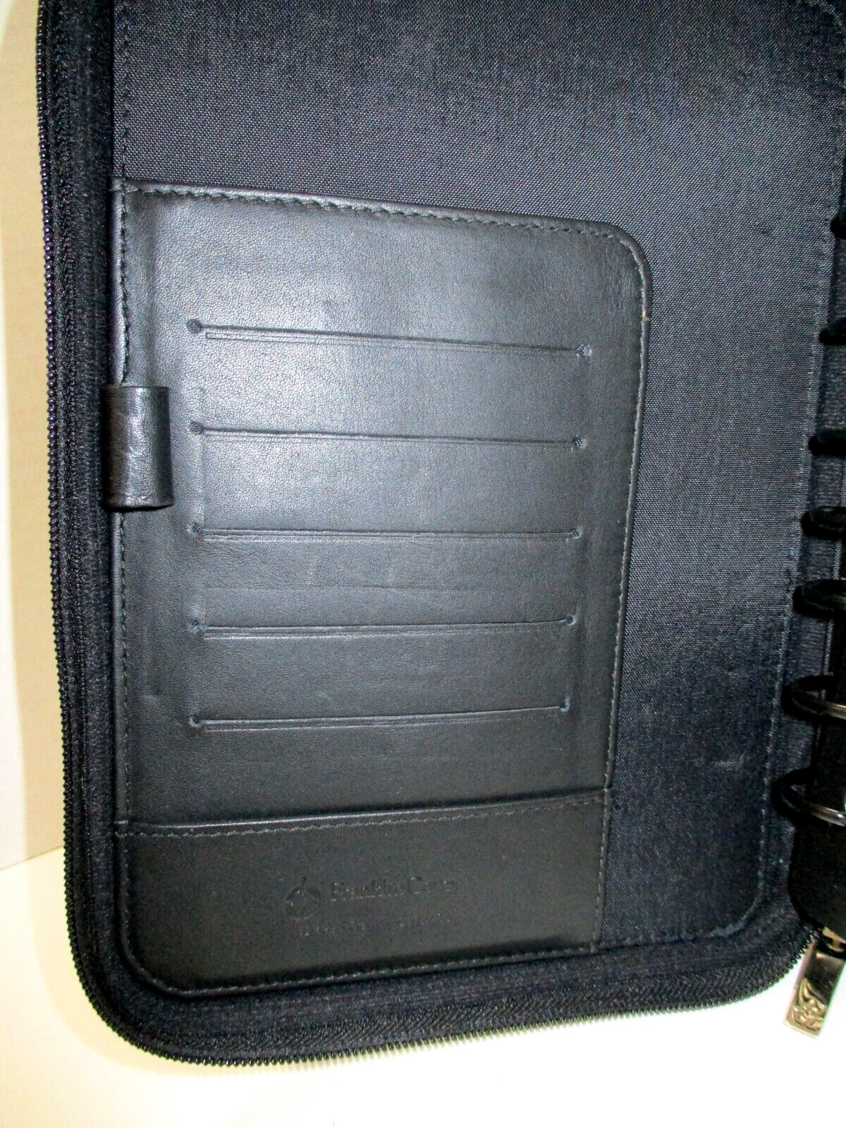 Franklin Covey Leather Planner Black Hard Cover with Zipper 7.5″ X 9.5″ 1996