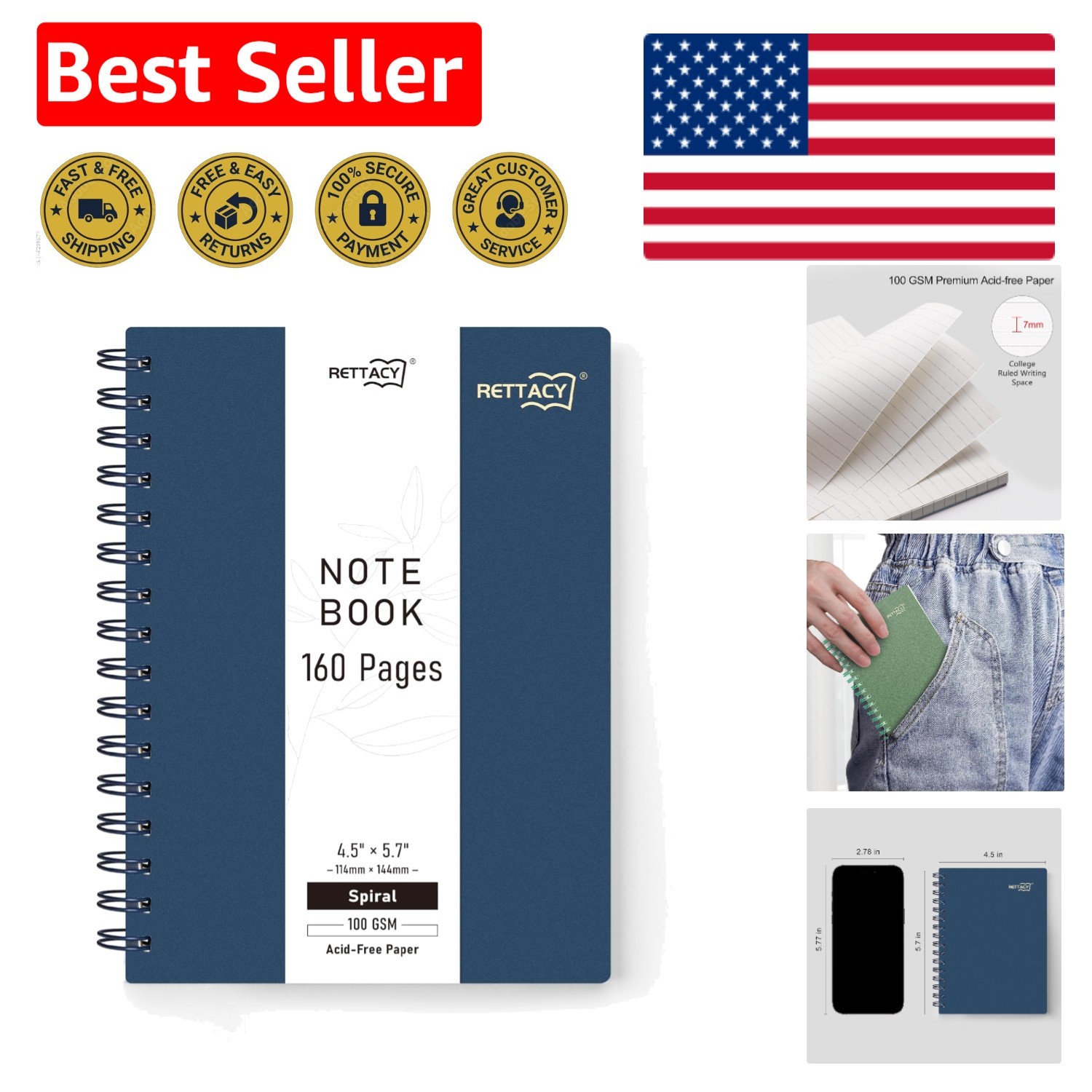 Versatile A6 Spiral-bound Journal: 160 Pages of Acid-free Writing Excellence