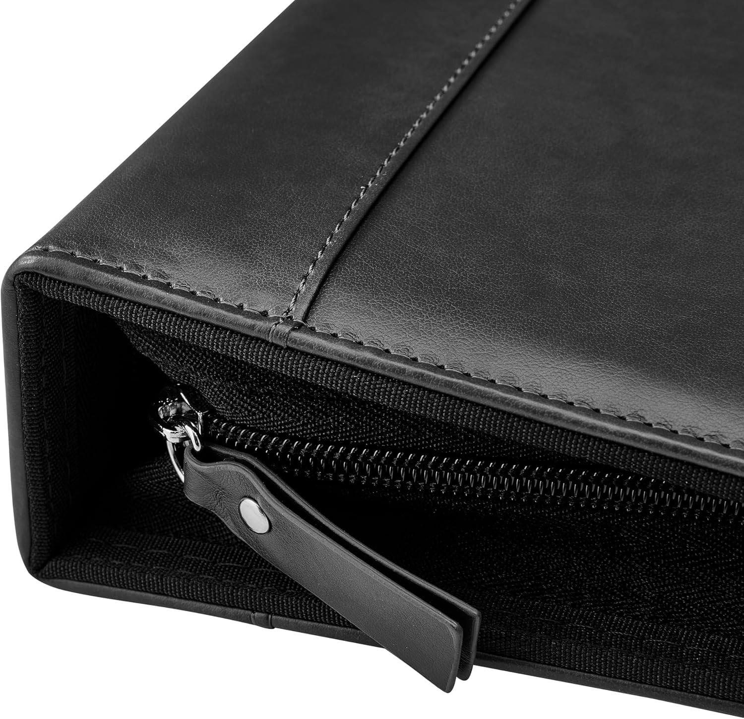 7 Ring Checkbook Binder for Business Checks, PU Leather Check Binder Portfolio w