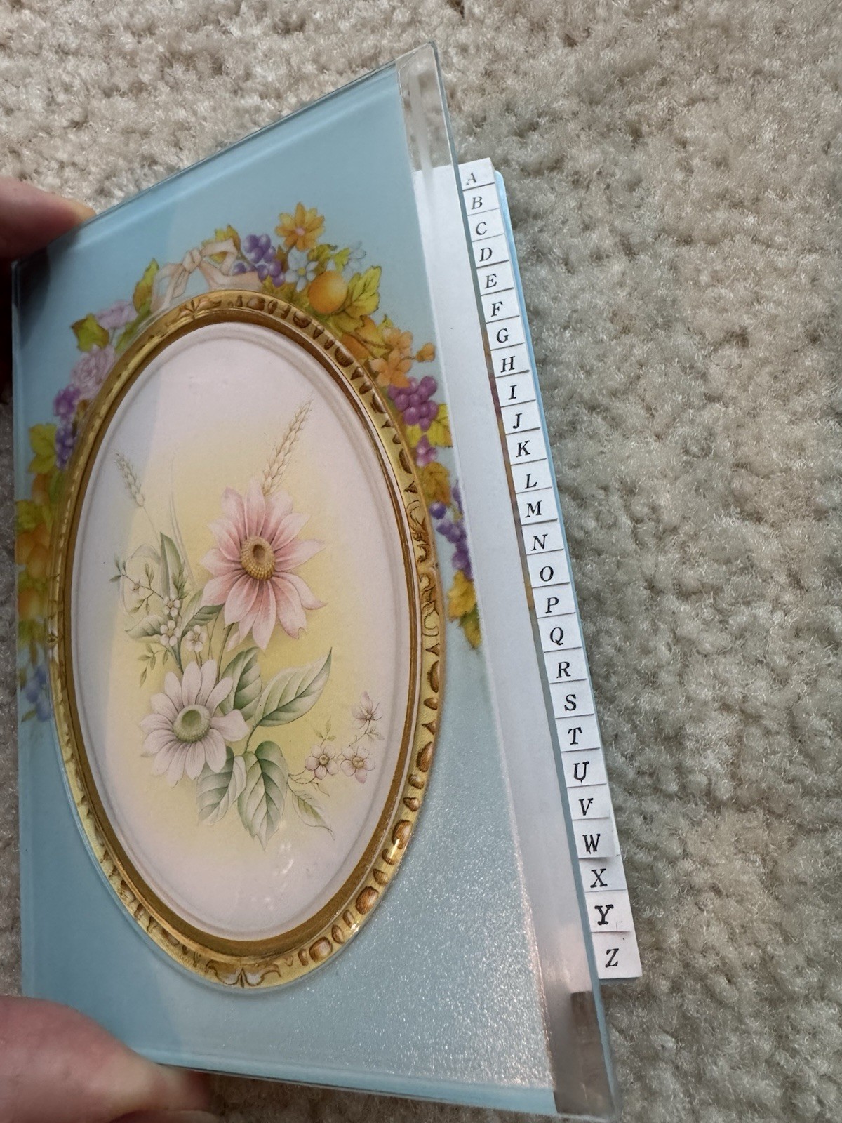 Floral Address Books Hardcover Laquer 3.5×5″ Wildflowers Blue Pink Lavender Gift