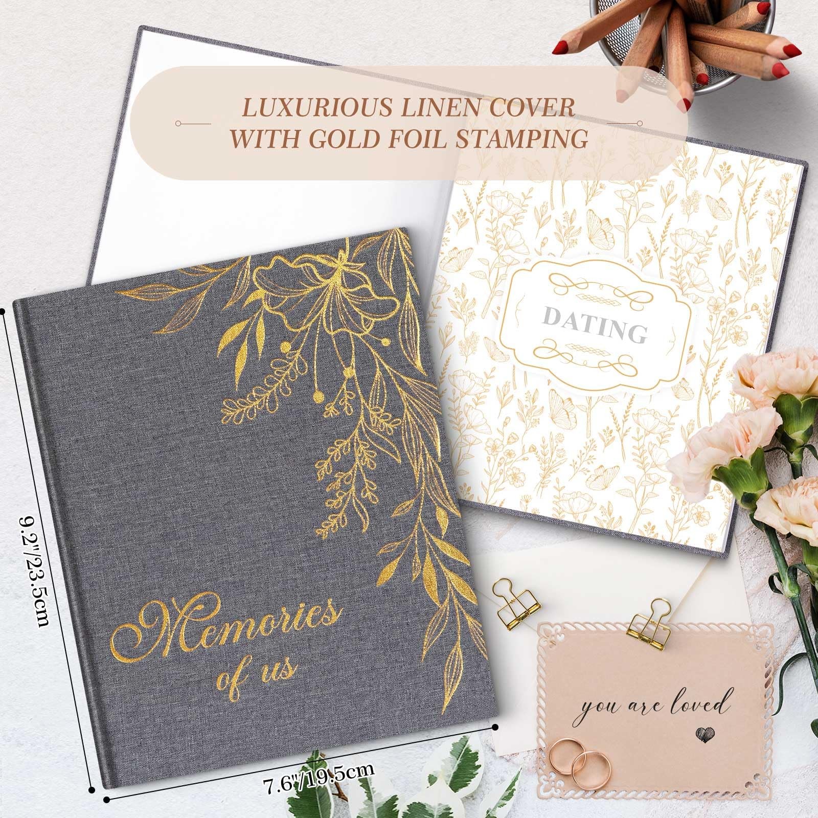 190 Pages Grey Wedding Anniversary Journal Book Memories Of Us Scrapbook