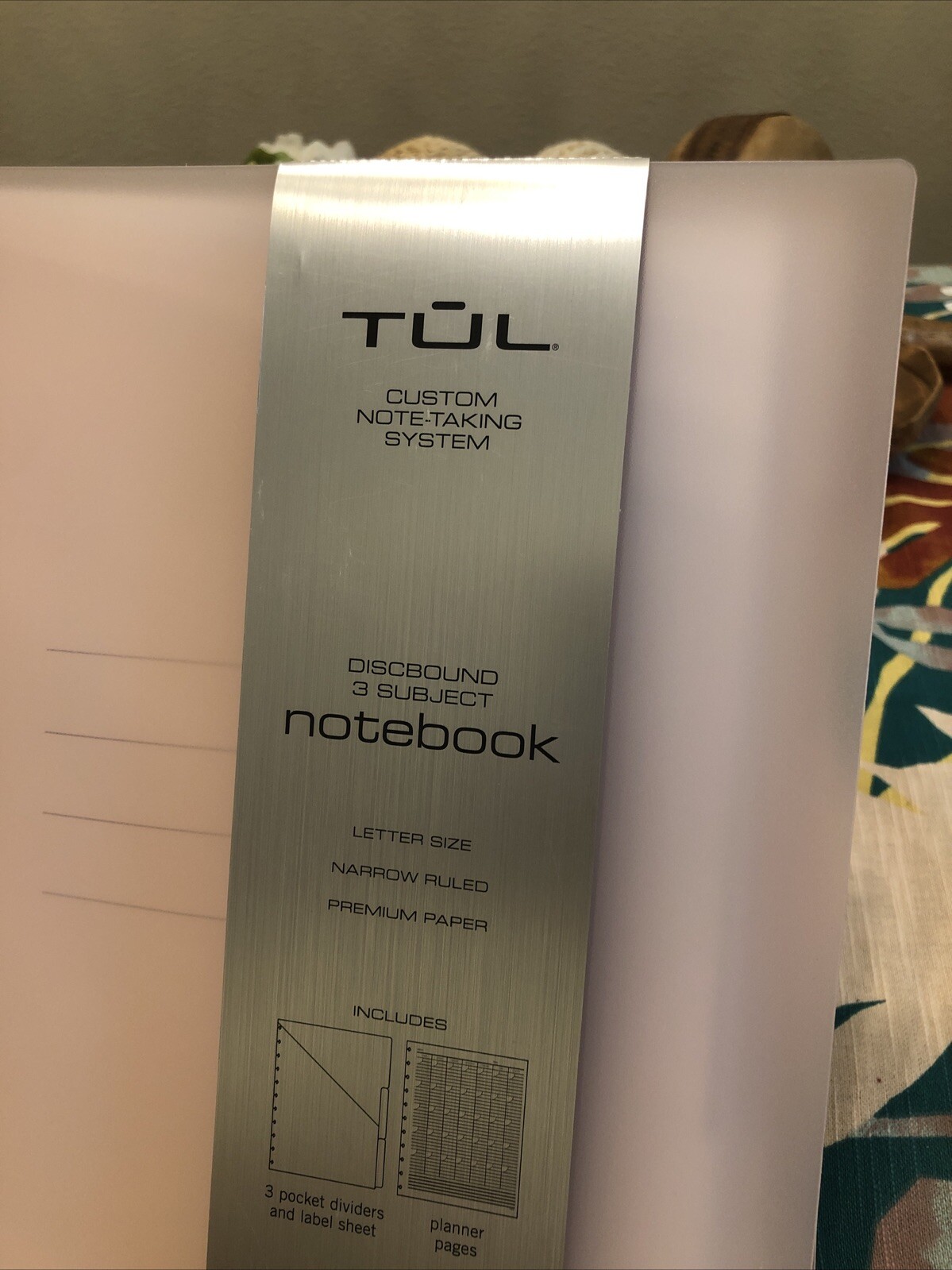 Tul Discbound Notebook Planner Letter Size Large Cover Pale Pink Plastic Cover