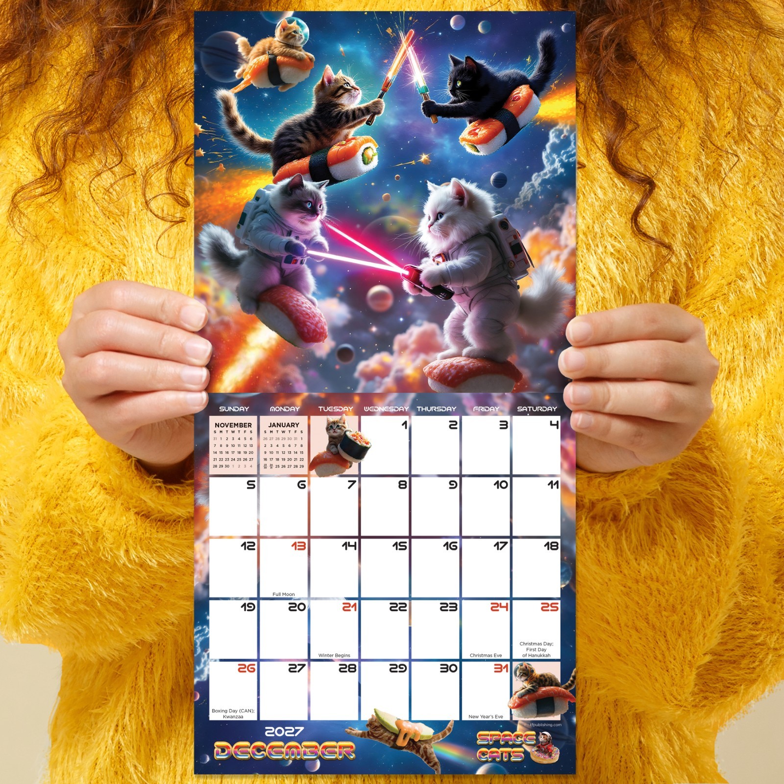 2027 Space Cats Mini Calendar