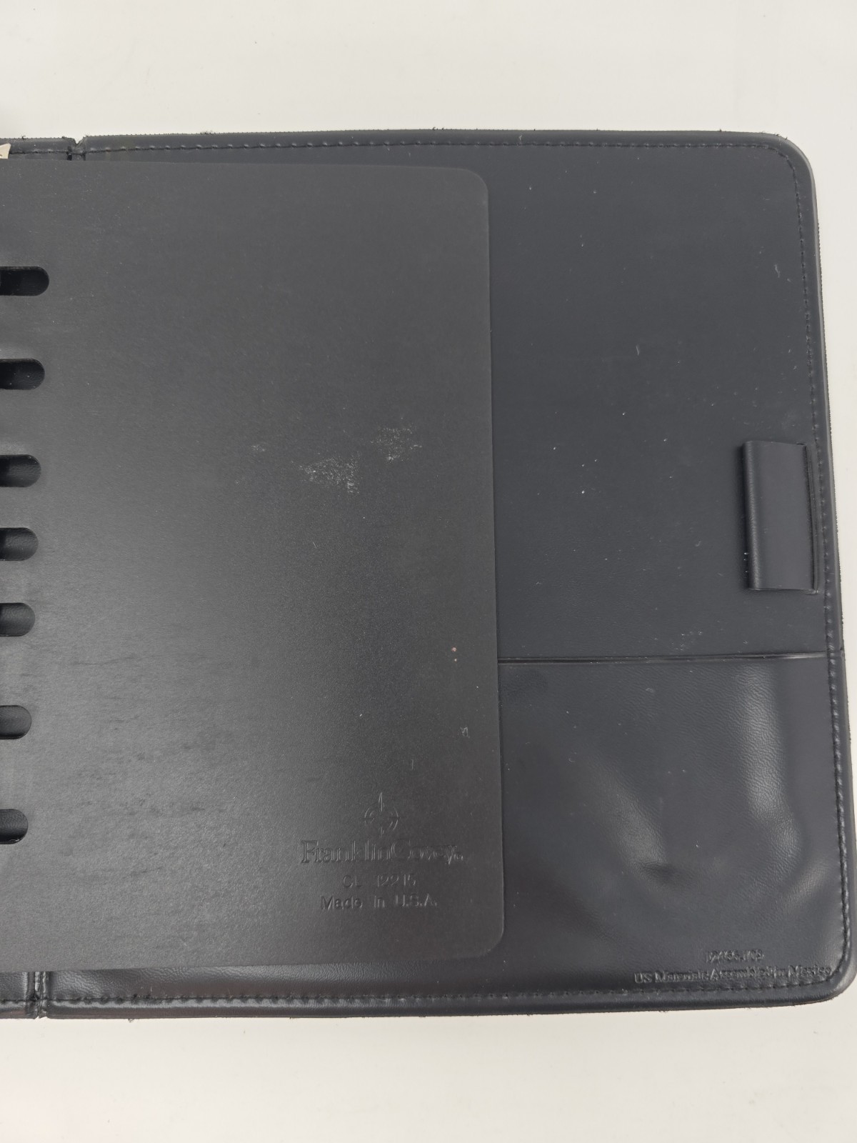 Franklin Covey Planner Black Simulated Leather 7-Ring Binder Organizer