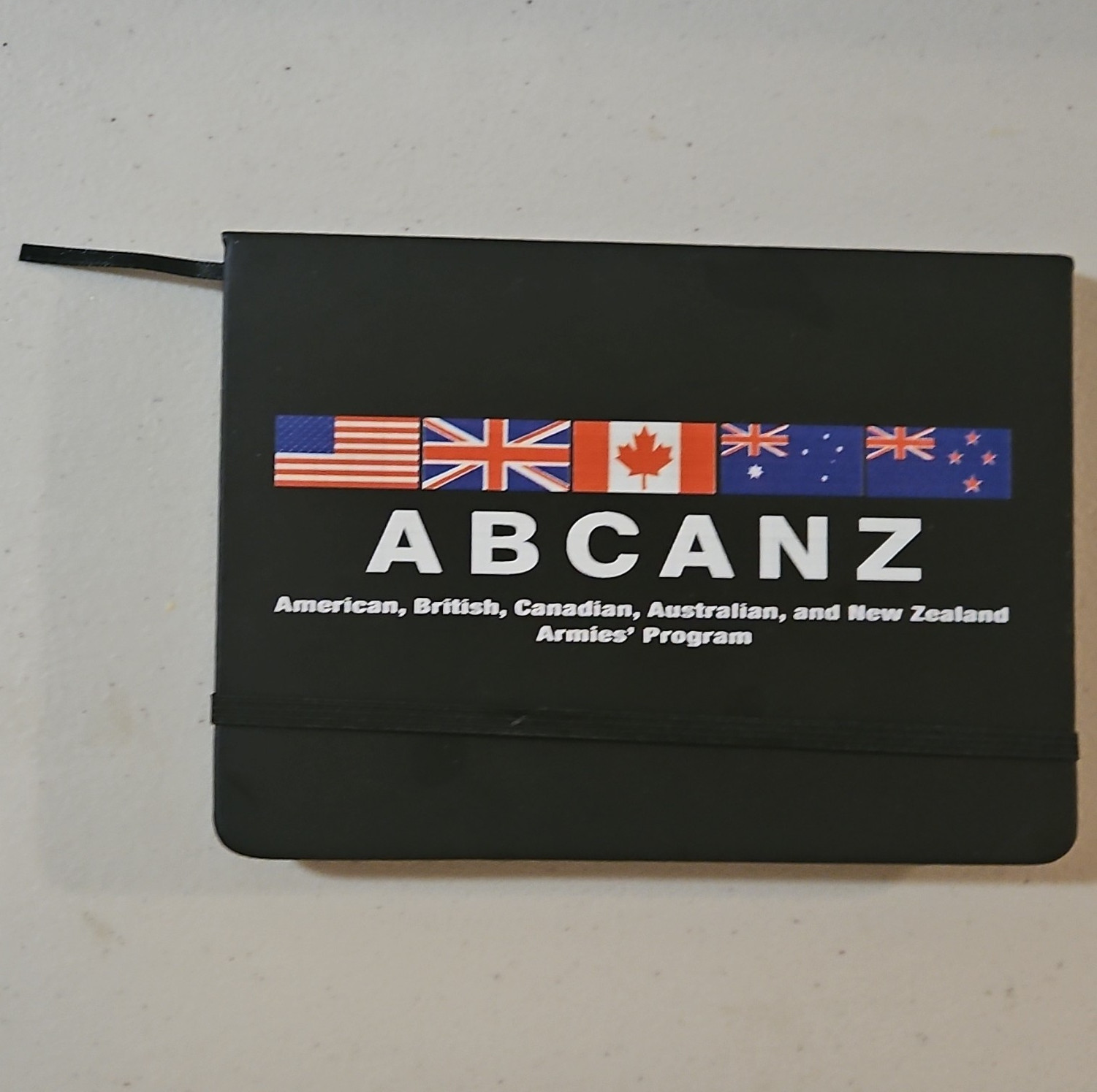 ABCANZ Notebook Journal Black Cover w/ Elastic Closure American British Canadian