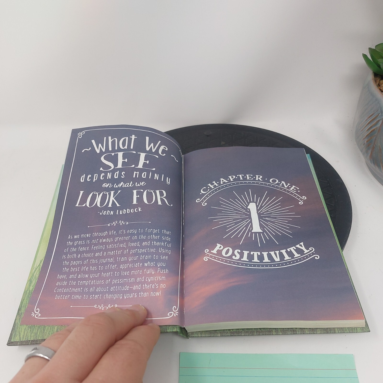 Guided Positivity Journal by 5 inches X 8 inch The Grass is Green Enough UNUSED