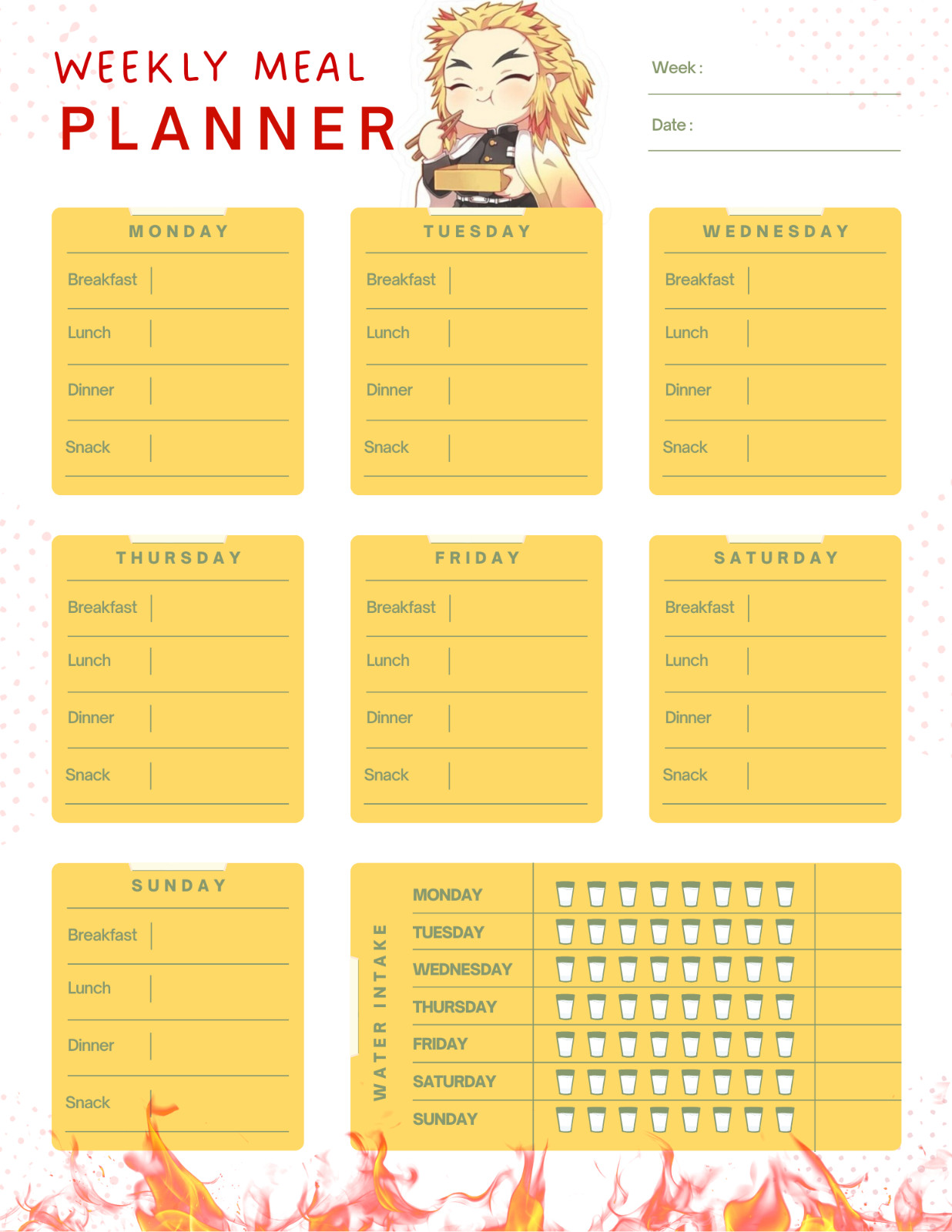 Demon Slayer Printable Digital Planner/Anime Printable Digital Planner