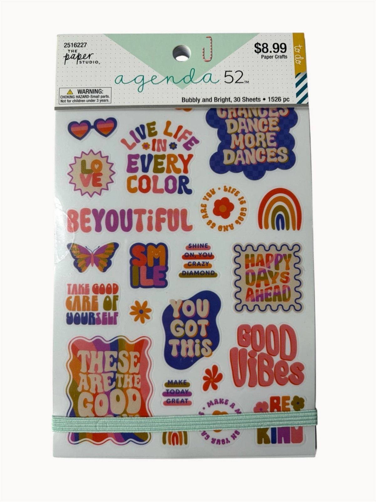Agenda 52- Bubbly & Bright Sticker Book, 30 Sheets- 1526 pcs