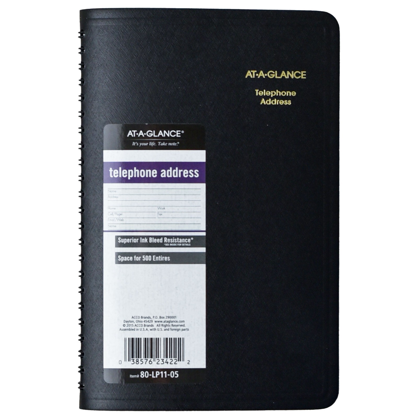 At-A-Glance 80-LP11-05 Large Print Telephone Address Book, 5-1/2 x 8-1/2″