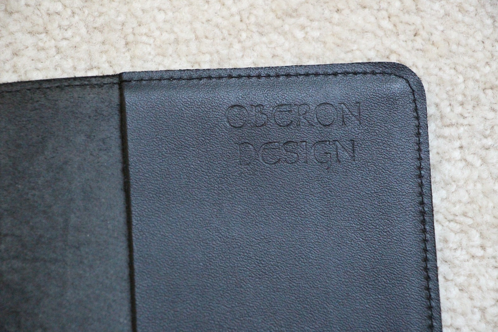 Oberon Design Leather Journal Cover 6″ x 9″ BUDDHA Icon in Black/Marigold
