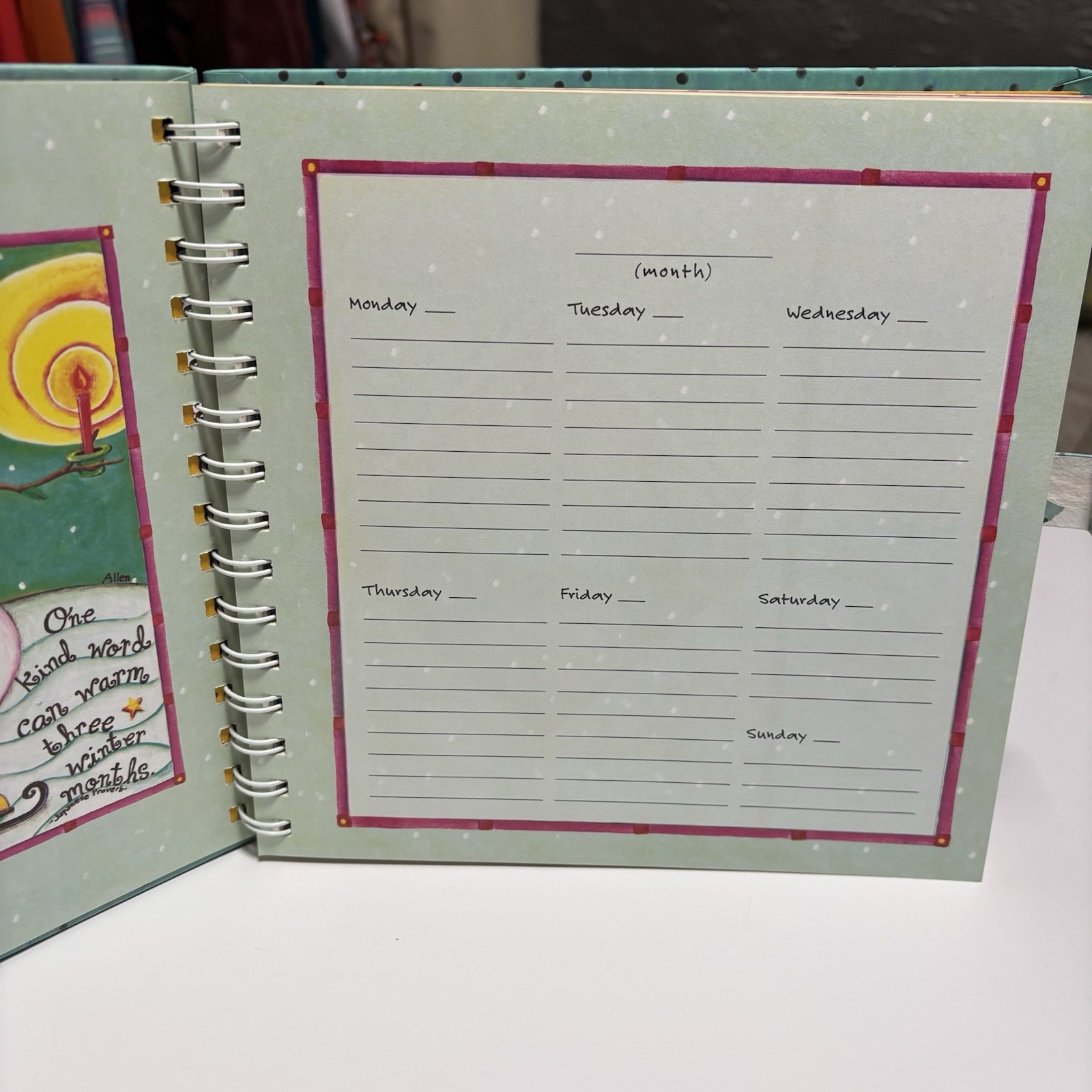 NEW “A Daily Agenda” by Michelle Allen, undated 52 week planner