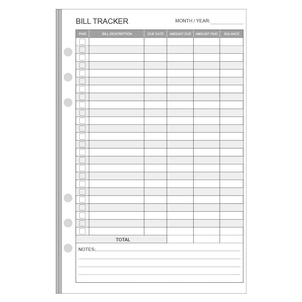Bill Payment Tracker Refills – 100 Sheets/200 Pages, Bill Pay Checklist Refil…