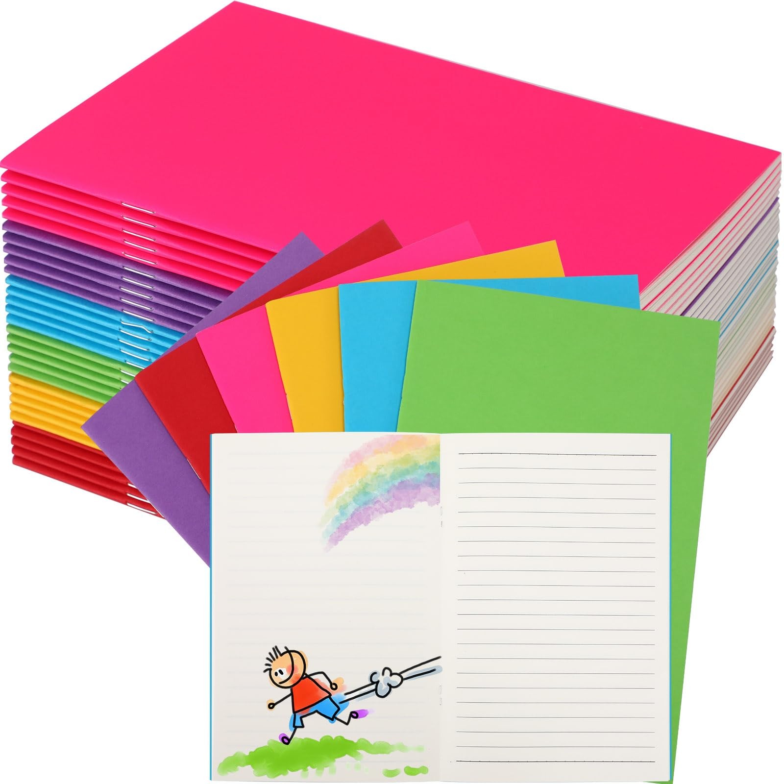 Gueevin 6 Pcs Blank Books to Write Stories 5.5 x 8.3 inches, Classic Colors
