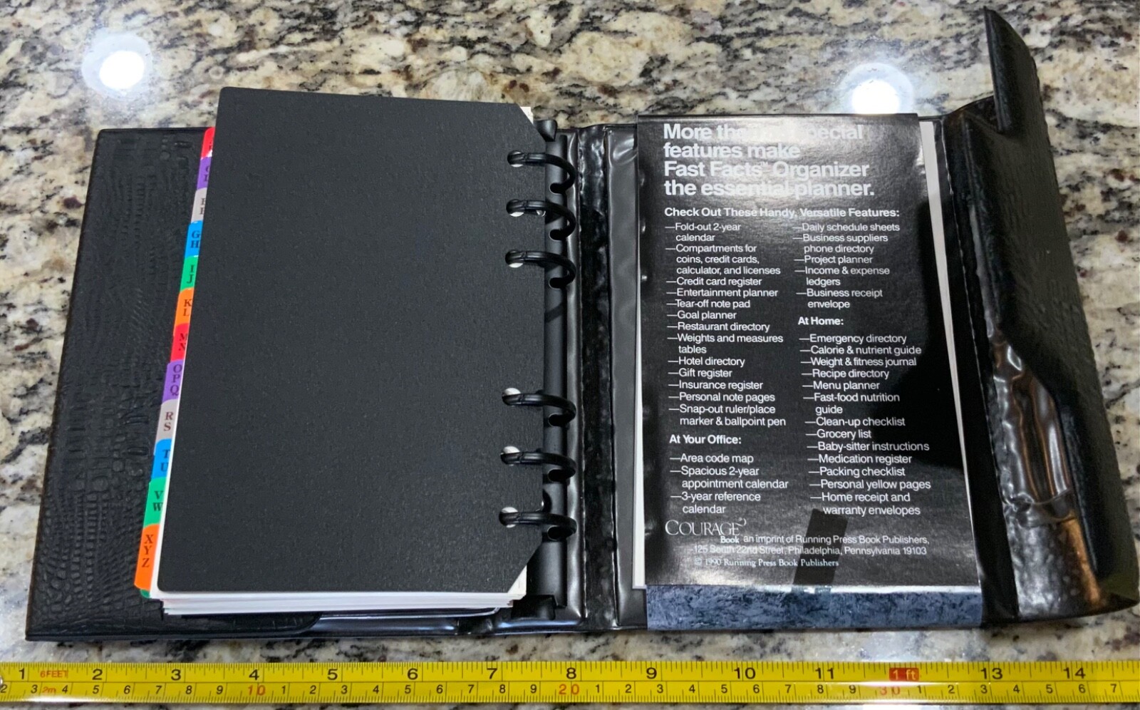 Vintage 1992 Fast Facts Organizer Deluxe Dailey Planner 6 Ring Complete New Open