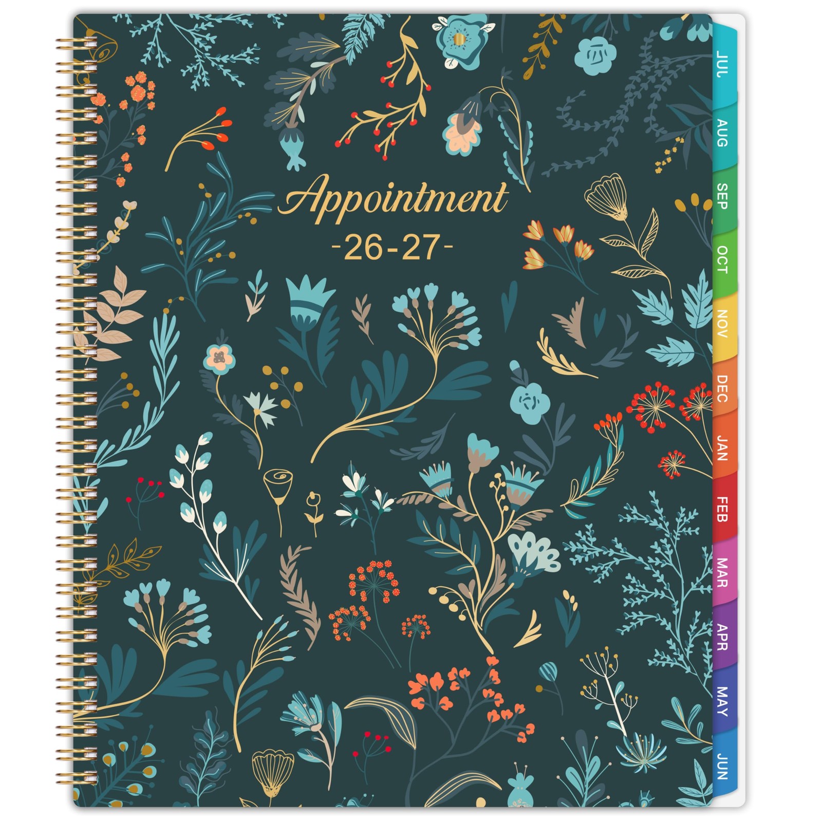Appointment Book 2026-2027 – Daily Hourly Planner 8.5″ x 11″, Green Leaves 2