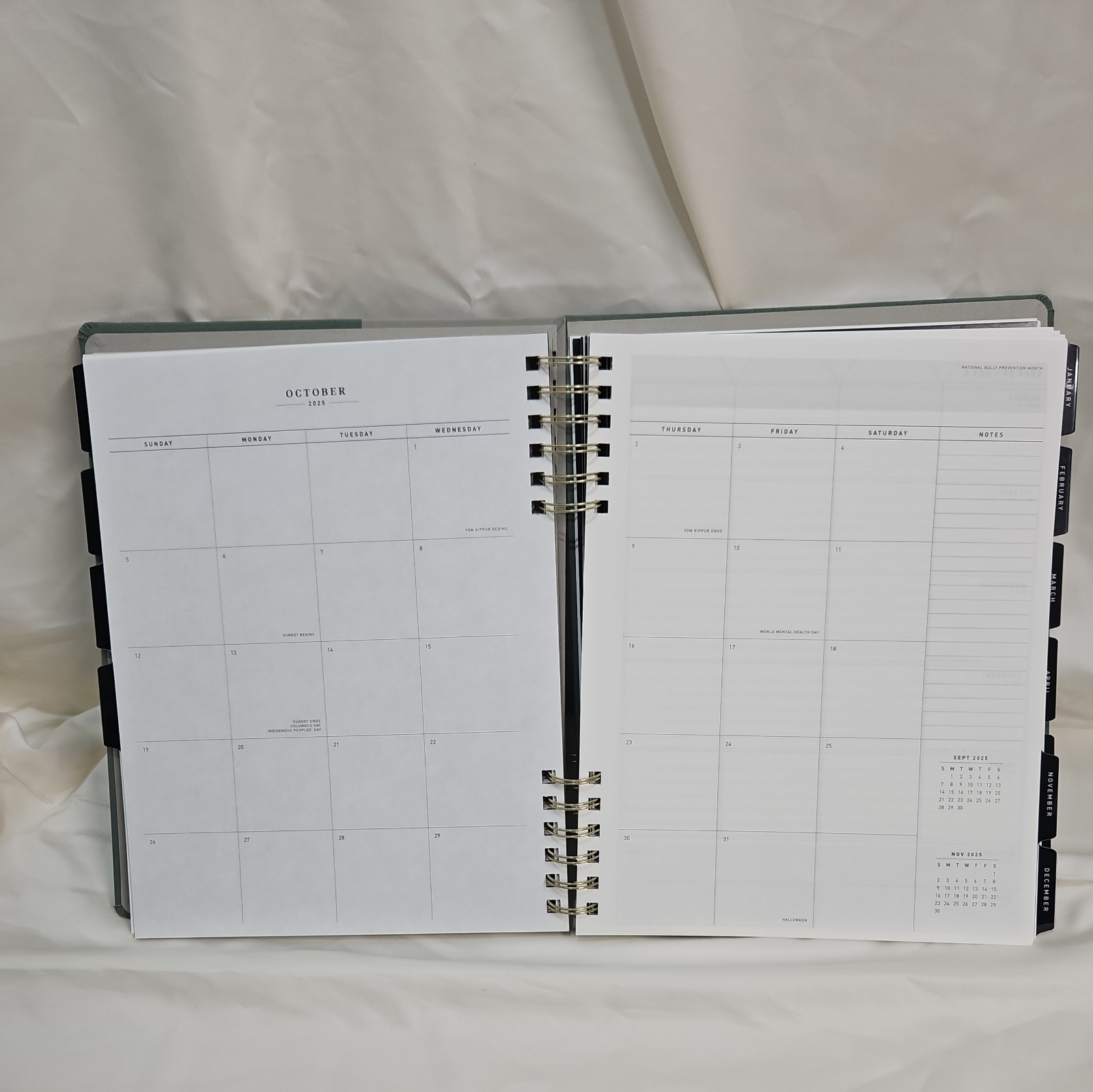 Altitude 8.5×11 2025-2026 Weekly Monthly Planner Dark Sage Warm Gray