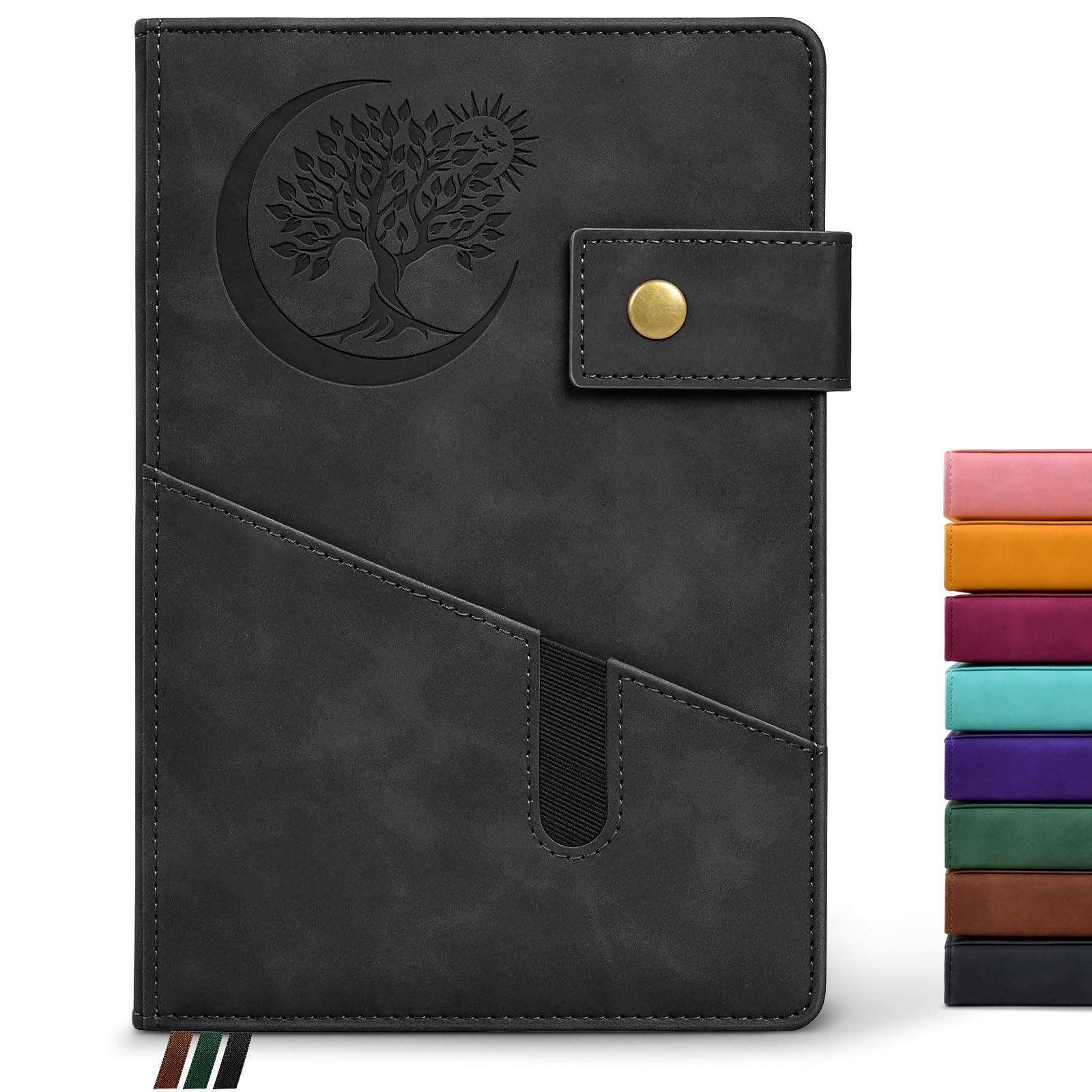 A5 Hardcover Leather Sketchbook – 200 Pages Blank Paper, Unlined Notebook