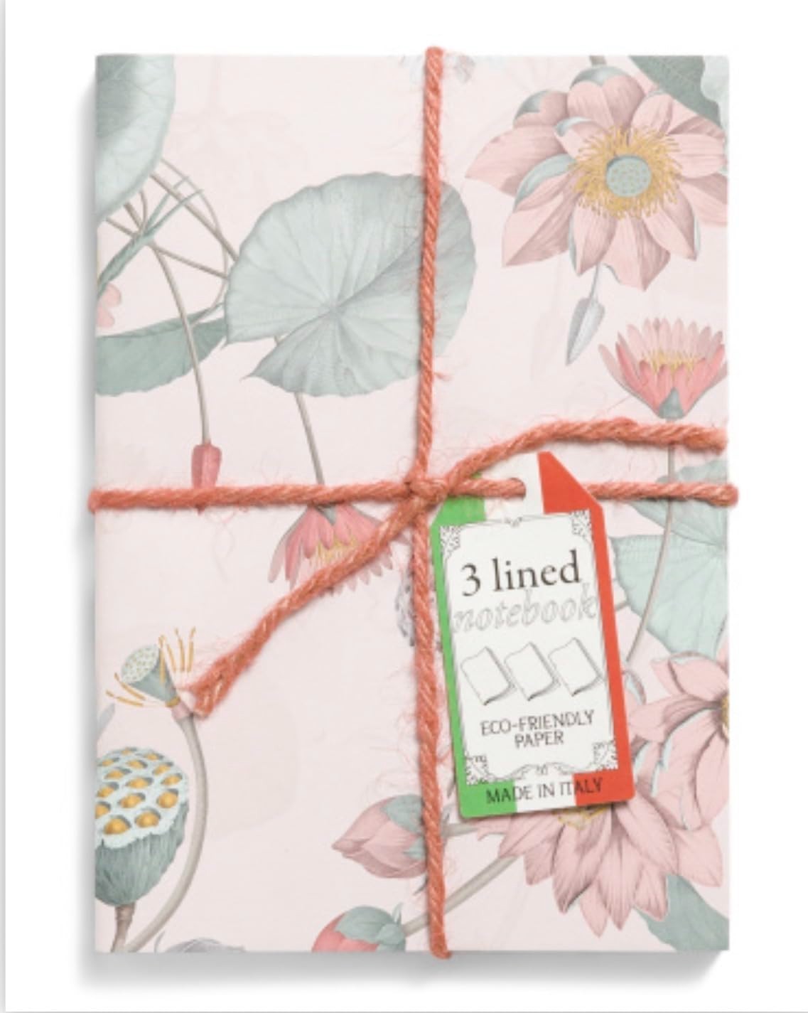 NEW! SET Alfabet Journals Handmade Italy Floral Design NOT LINED 48 PAGES
