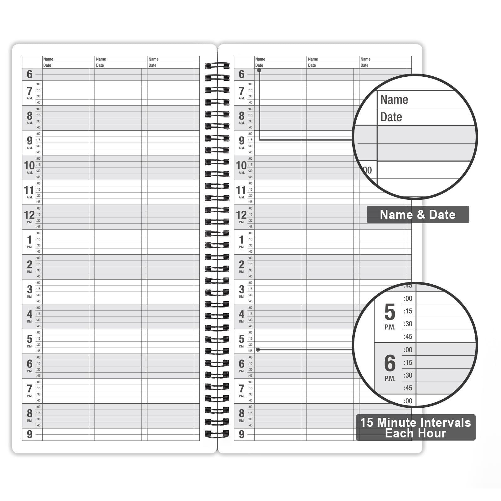 Appointment Book Undated Salon Appointment Book, Daily & Hourly Schedule Boo…