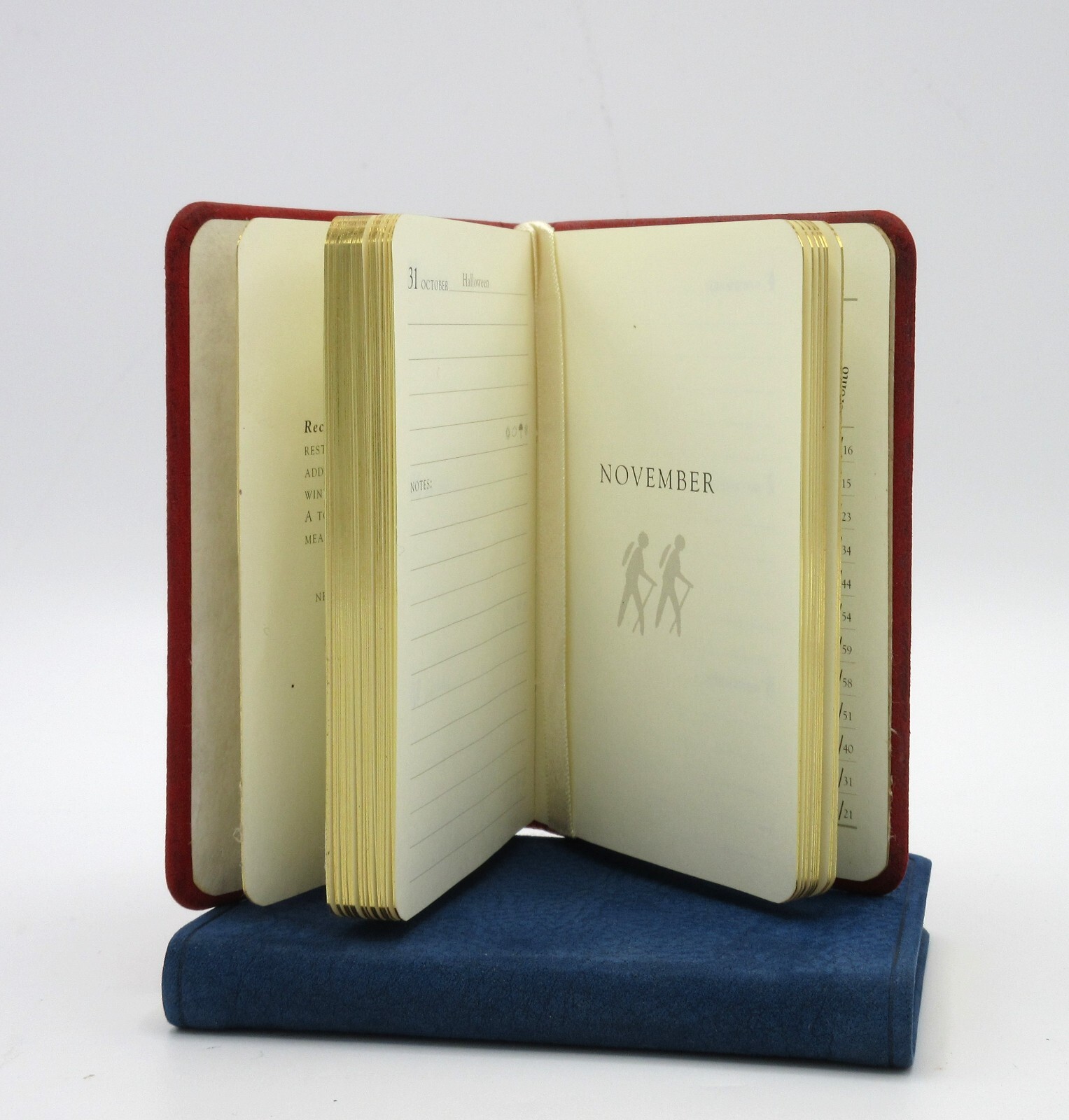 Mini 3×4″ Datebook Notebook The Sporting Life Suede Cover Post Miniatures RED
