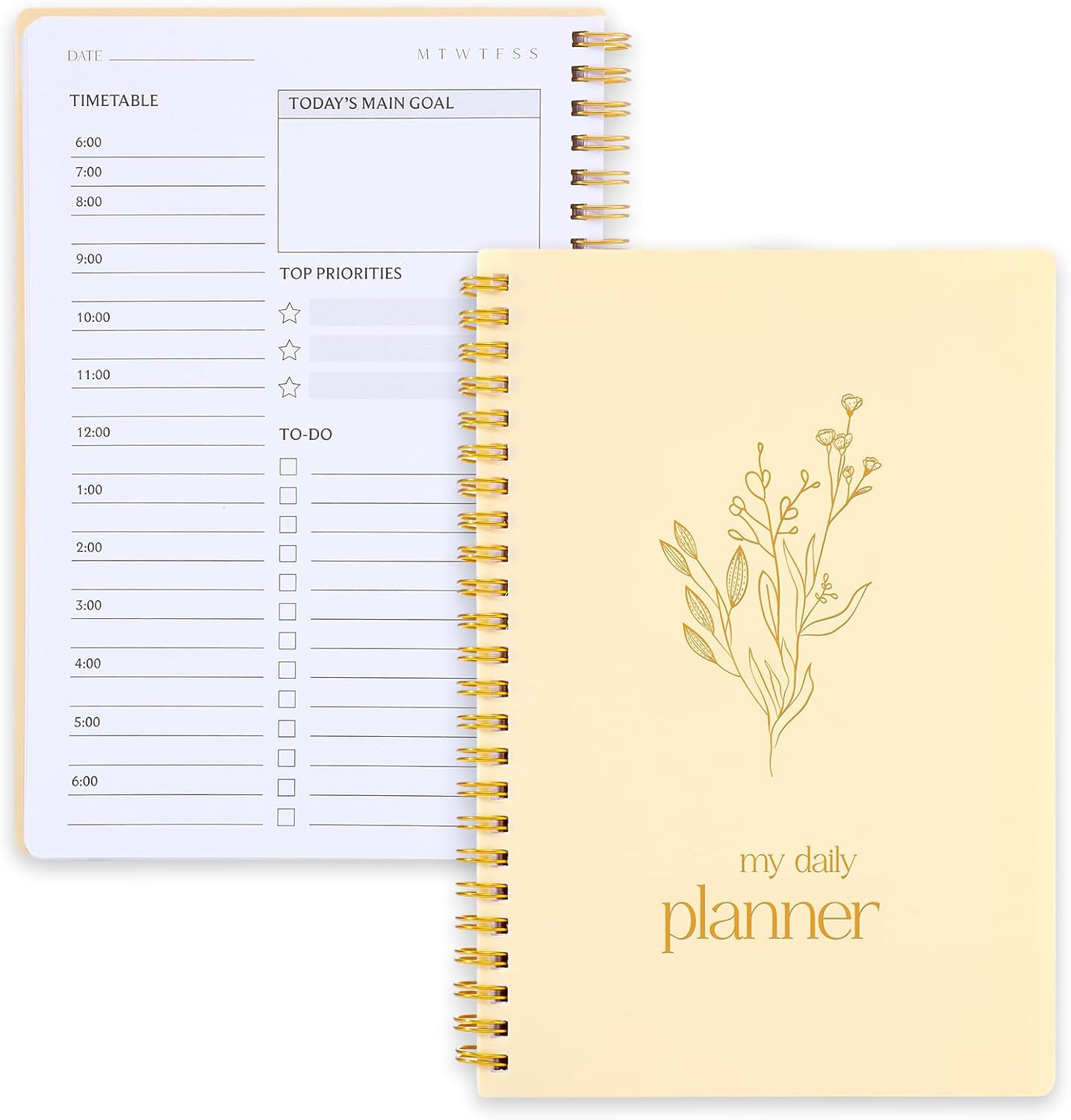 Undated Daily Planner with Hourly Schedule, 5.71″ X 8.35″ Daily to DO