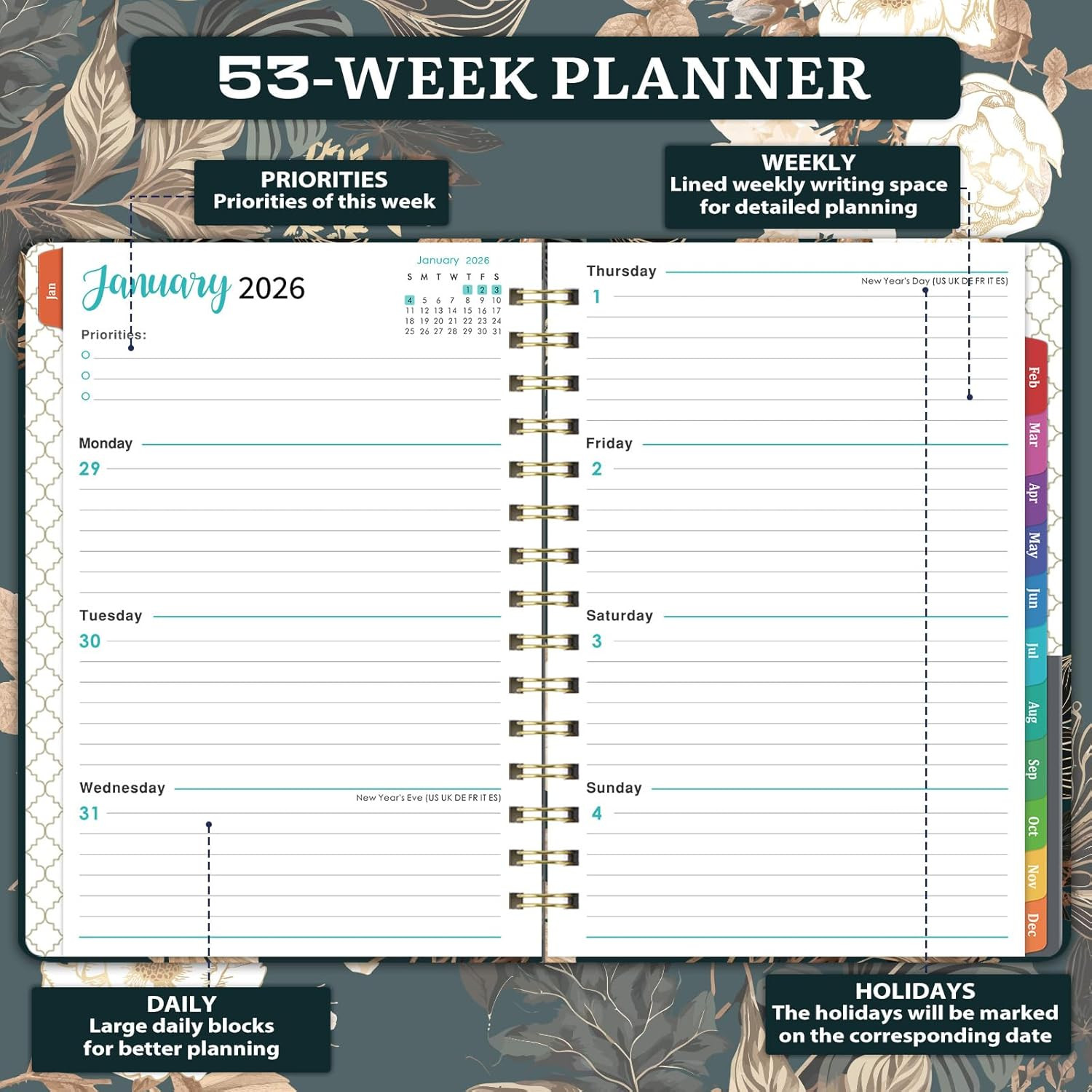 2026 Planner – 2026 Weekly & Monthly Planner, JAN. 2026 – DEC. 2026, 6.4″ x 8.5″