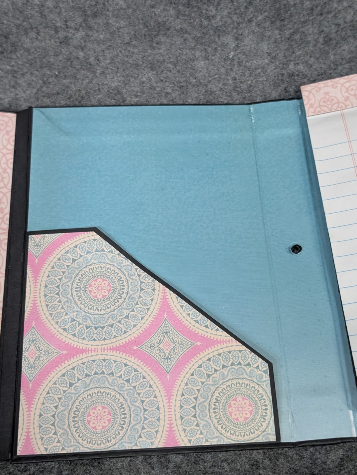 Handmade Paper Journal Flower print 4″x6″, Grocery List / Notepad Organizer