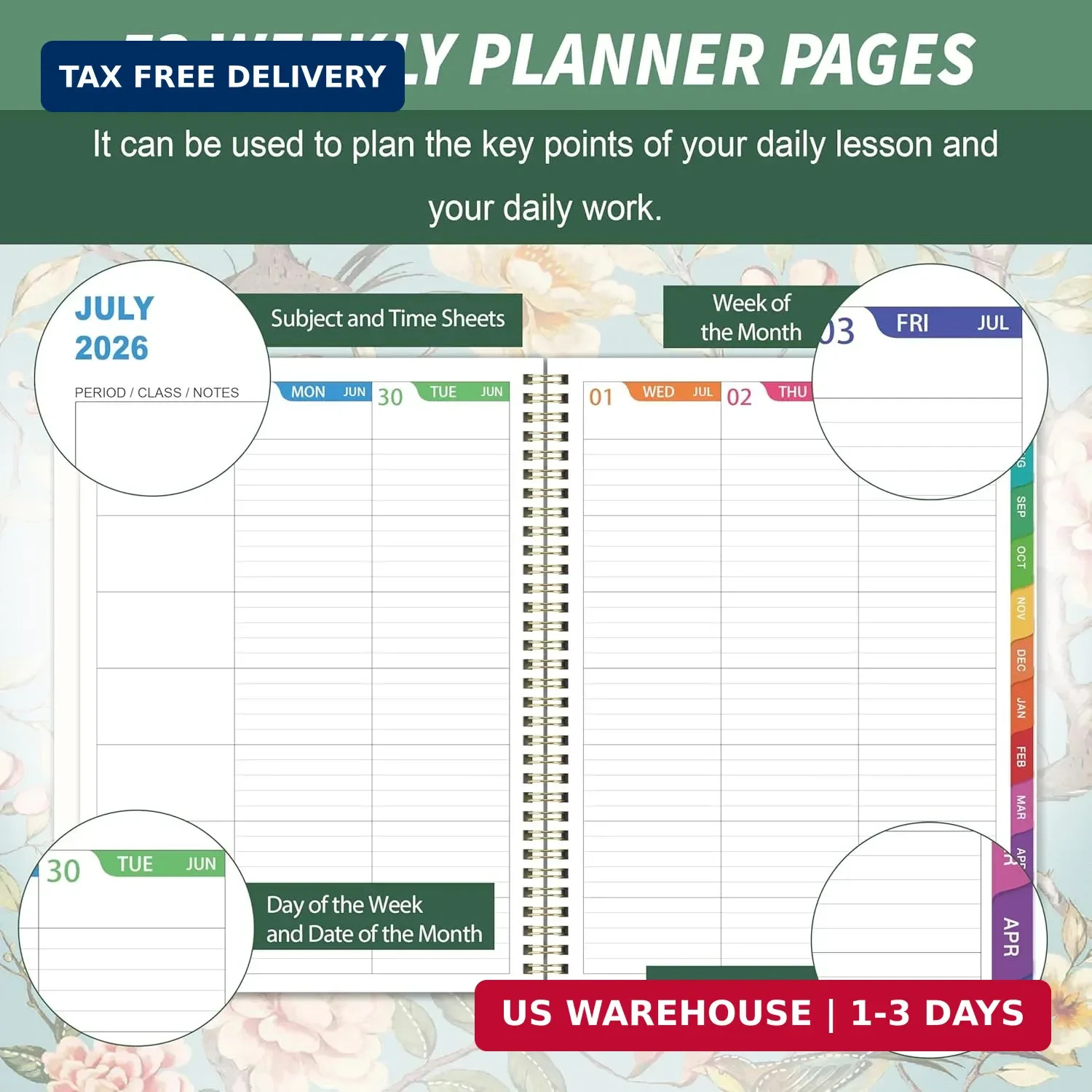 Teacher Planner 2026-2027, Teacher Lesson Planner 2026-2027, July 2026 – June 20