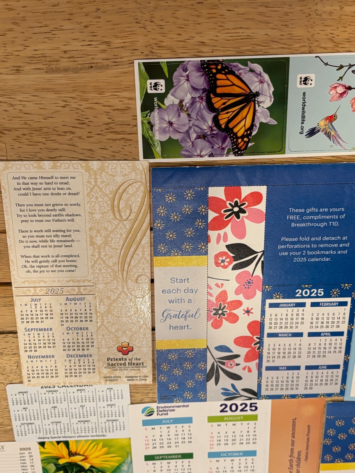 Pocket Calendars & Cards – Lot of 14 – 2025 – 12-Months – Various Charities
