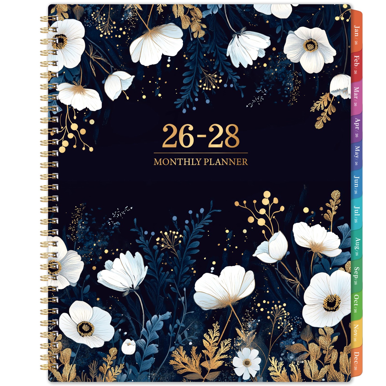 2026-2028 Monthly Planner/Calendar – January 2026 – 9” × 11”, navy blue