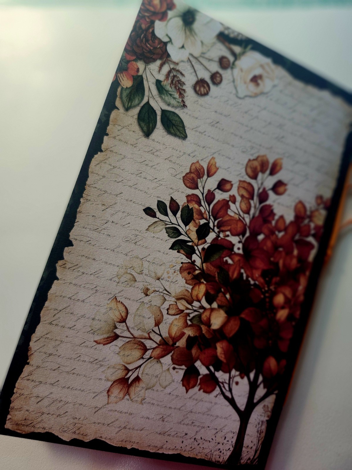 Junk Journal Booklet “FARMHOUSE FALL” Handmade Lg 8.5″x5.5″ 40pgs Autumn