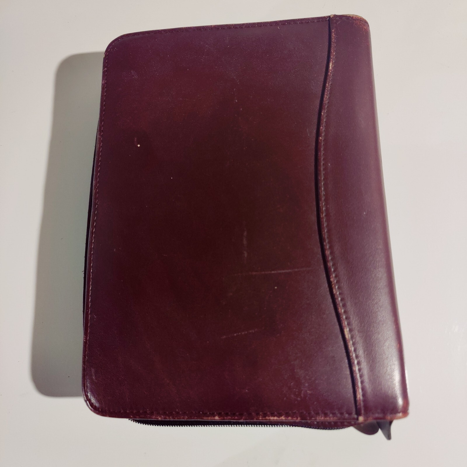 Blank* Vintage Day Planner Address Book Faux Leather Burgundy Time Systems