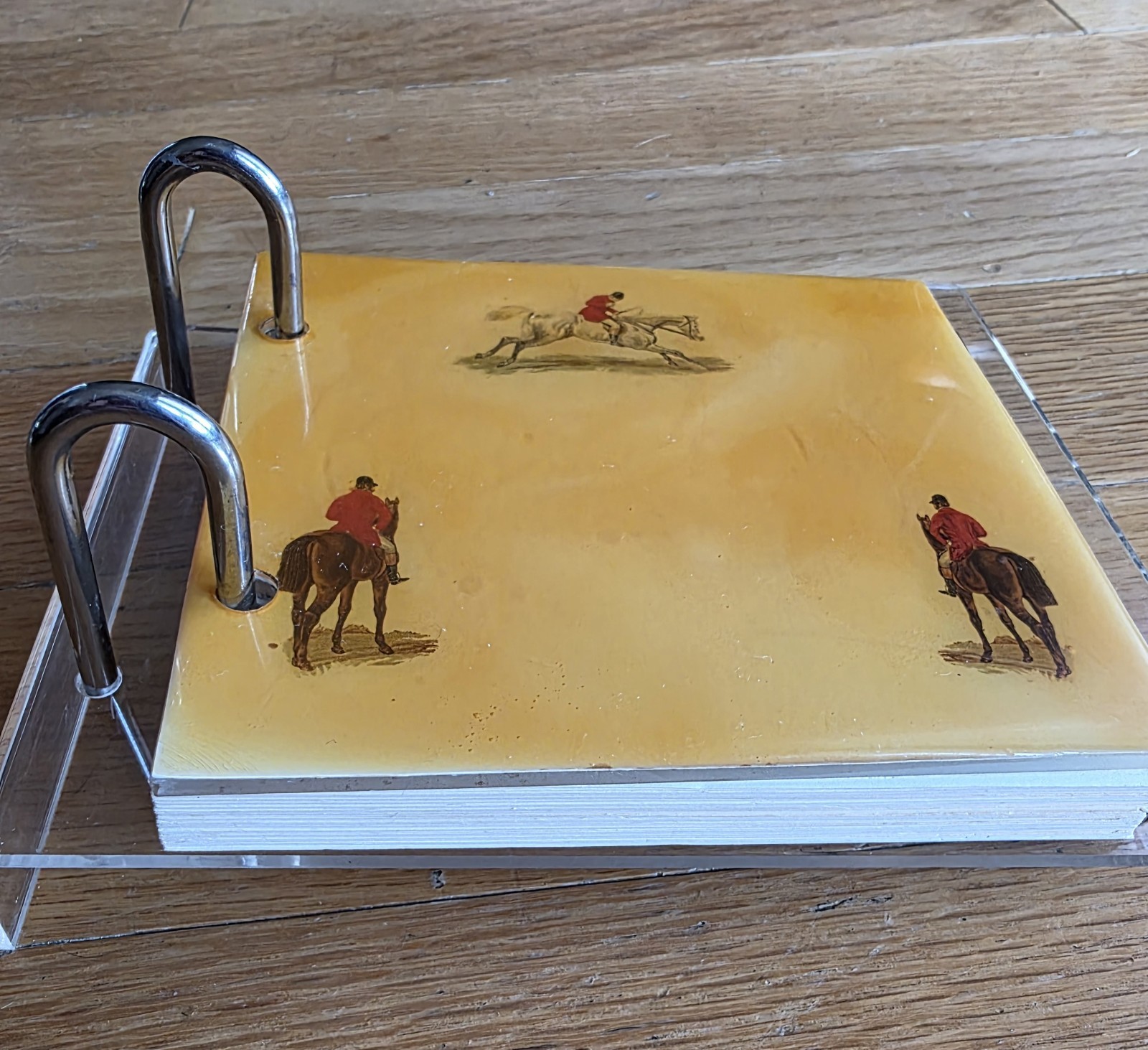 Vintage Equestrian Horse Acrylic Address Book Phone Binder Unused
