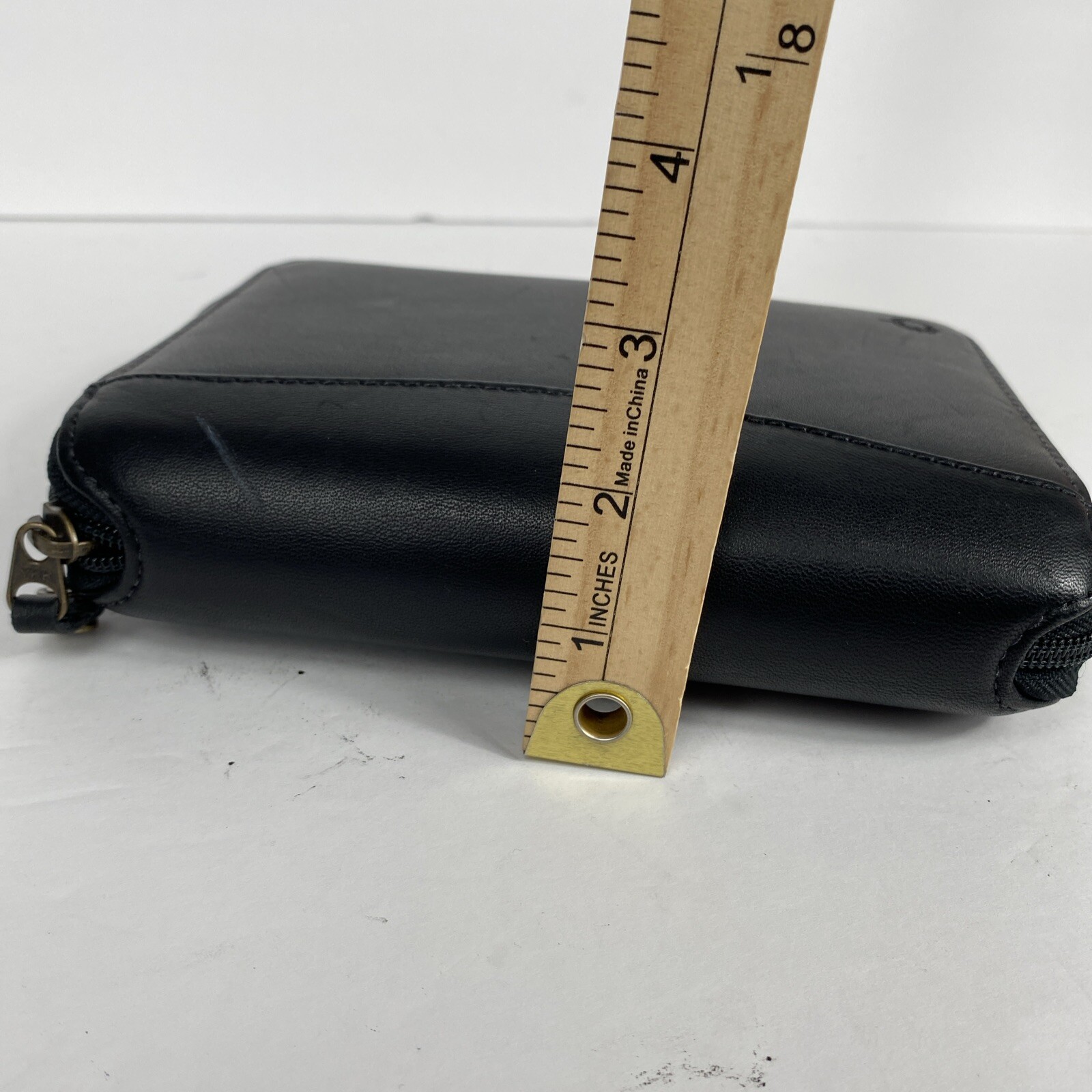Vintage 1996 Franklin Covey 6-Ring Zip Around Black Space Maker Leather Binder