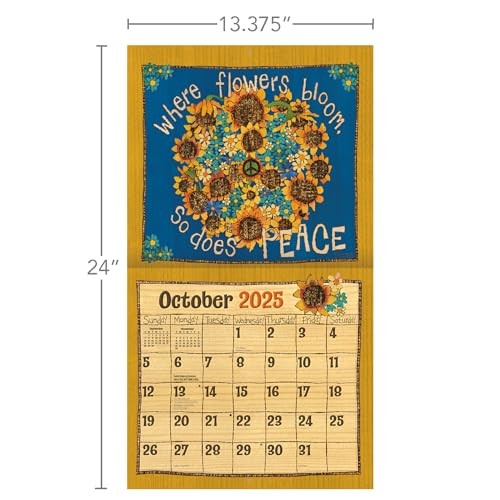 LANG Painted Peace 2025 Wall Calendar (25991002002) Multi