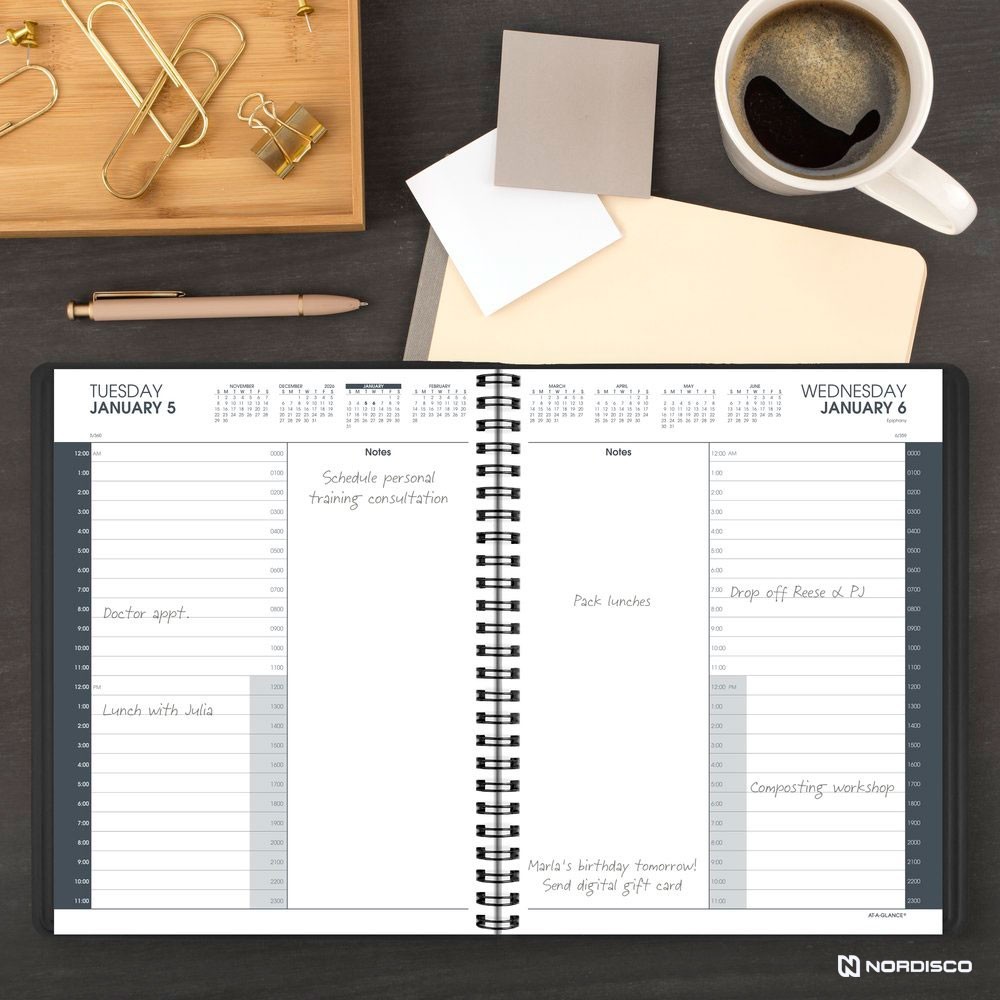 2026 At-A-Glance 70-214 24-Hour 7-Day Daily Appointment Book, 8-1/2 x 11″