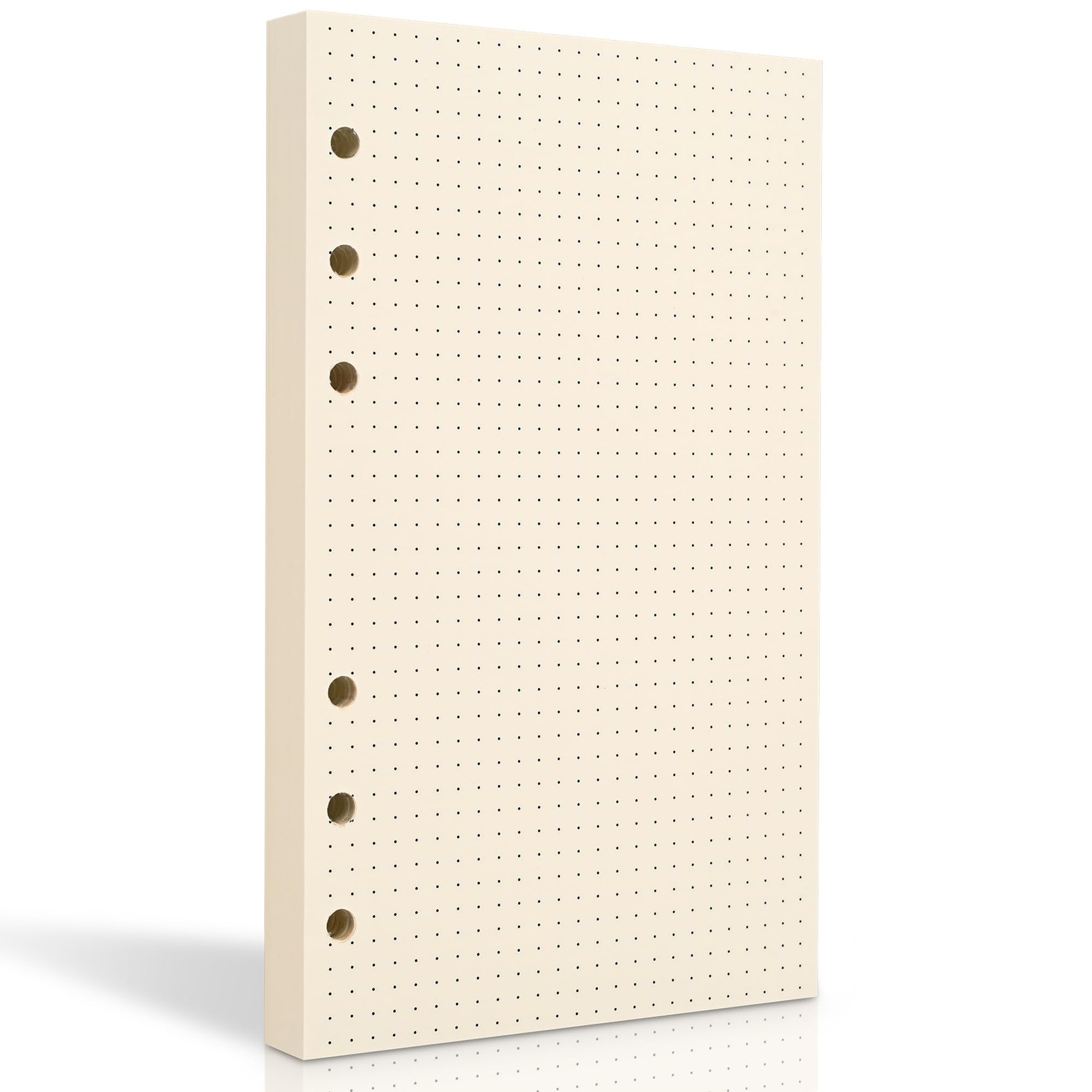 A6 Dot Grid Paper, 6 Hole Punched,A6 Dotted Refill Paper for Beige