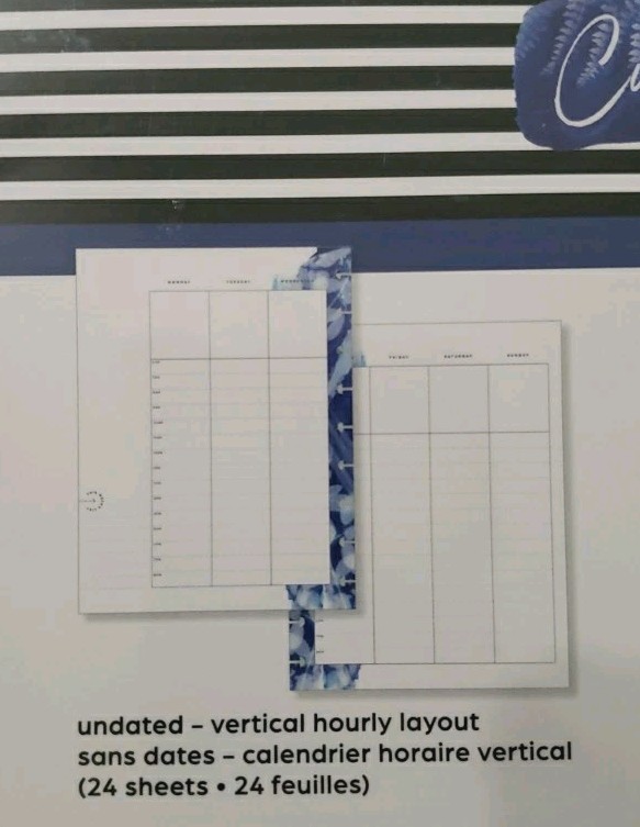 Happy Planner Cyanotype Vertical Hourly Classic Extension Pack 4 Months