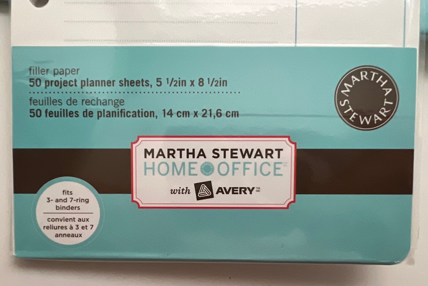 2 Martha Stewart Avery Filler Paper Project Planner Sheets 5.5 X 8.5 400 Sheets