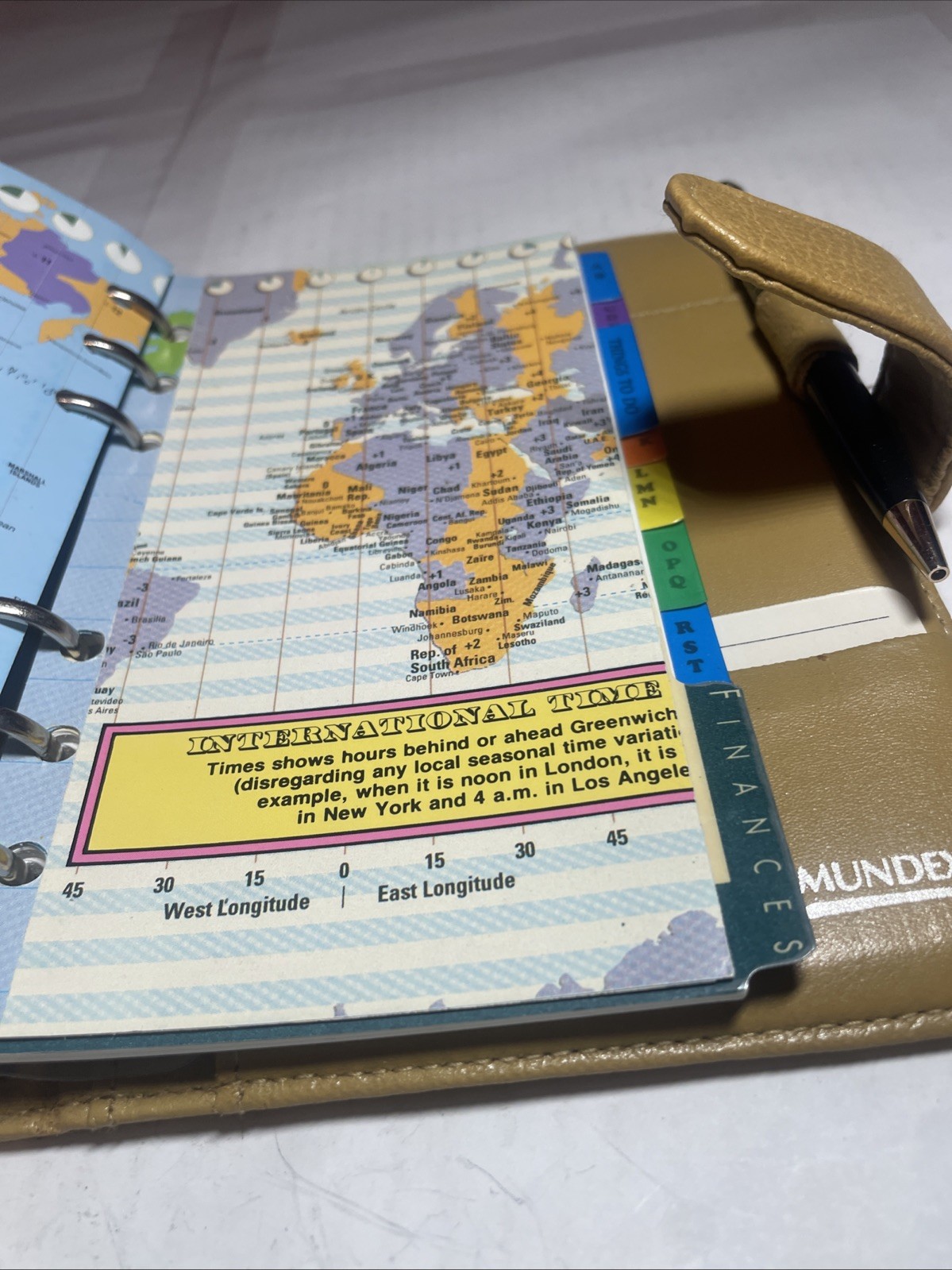 Faux Leather Planner Wallet Mundex Yellow Organizer Zip Around 6 Ring Binder