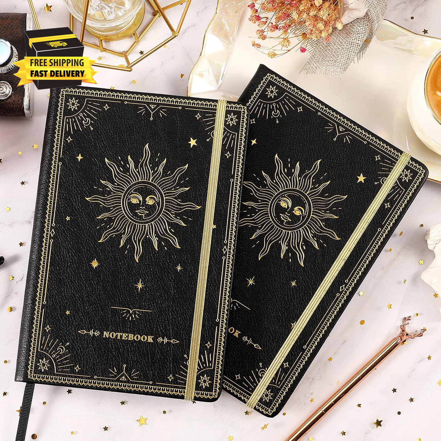 Ruled Notebook/Journal – Premium Thick Paper Classic Writing Notebook with Pocke