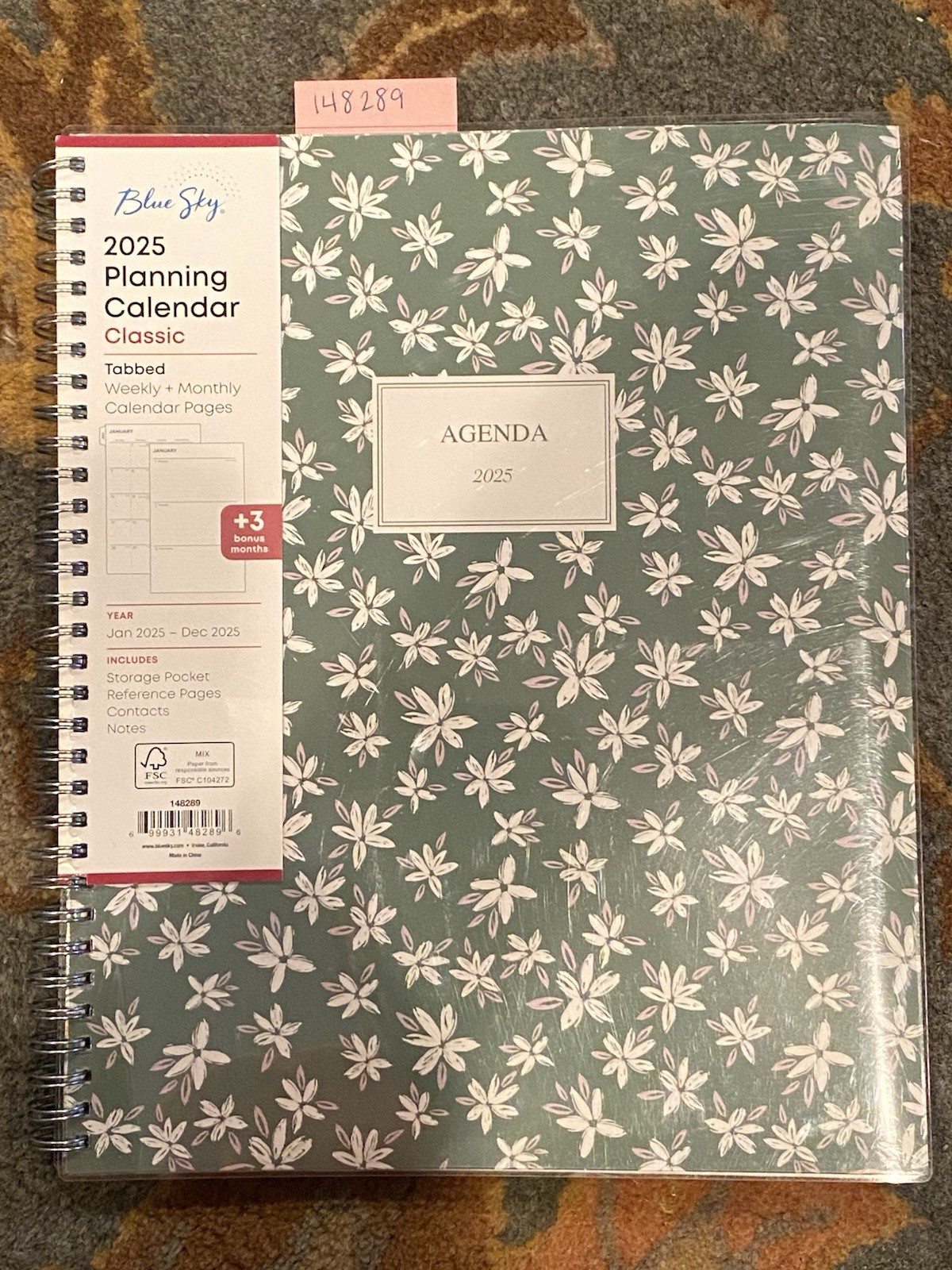 2025 Blue Sky Joey Floral 8.5″ x 11″ Weekly & Monthly Planner, Plastic Cover