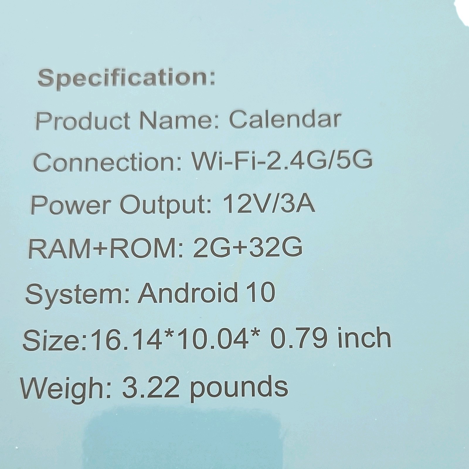Digital Calendar 15.6 inch IPS Display Android 10 Wi-Fi 2G+32G Google