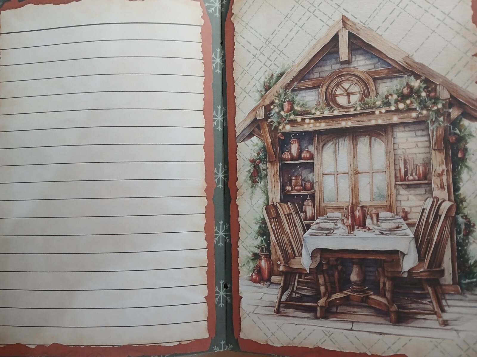 Junk Journal Booklet “RUSTIC CHRISTMAS 2″ Lg 6″x9” 40pg Holiday Cozy Ephemera +