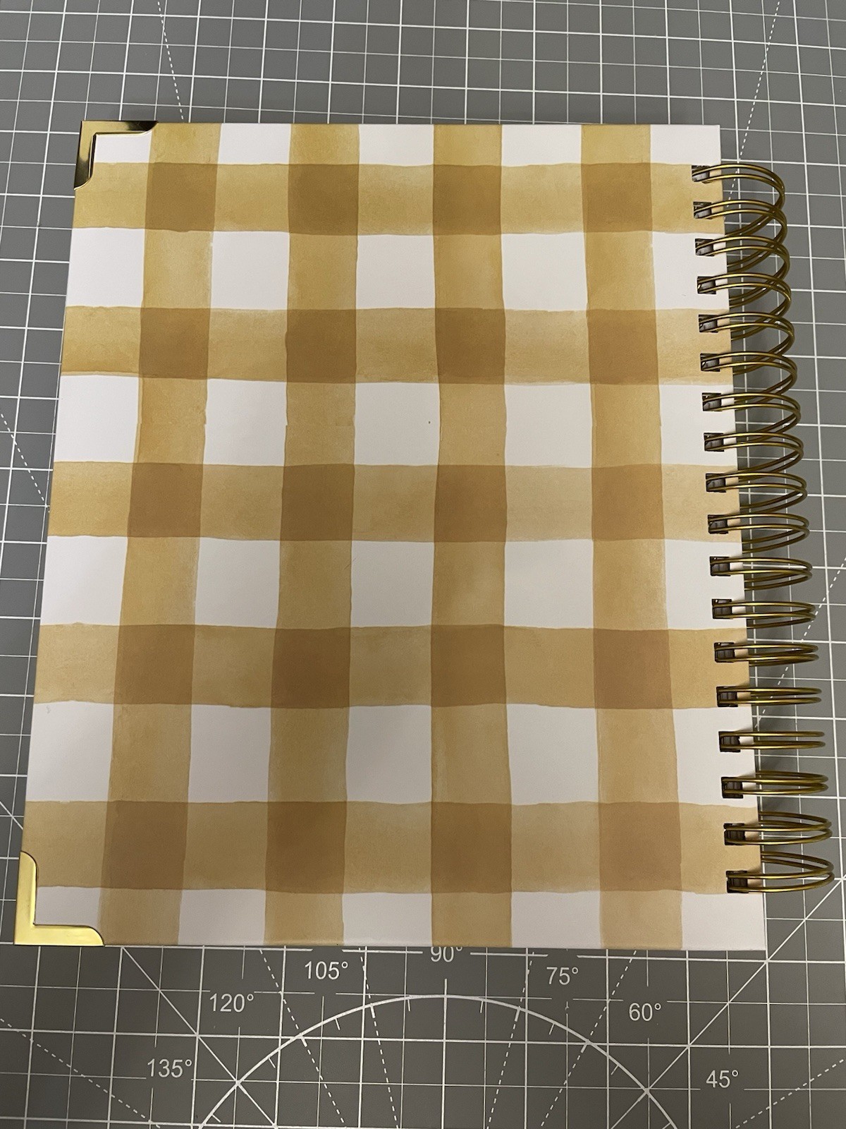 Prayerful Planner Undated Classic 7.5”x 9.5” Spiral Bound Yellow Gingham NIB