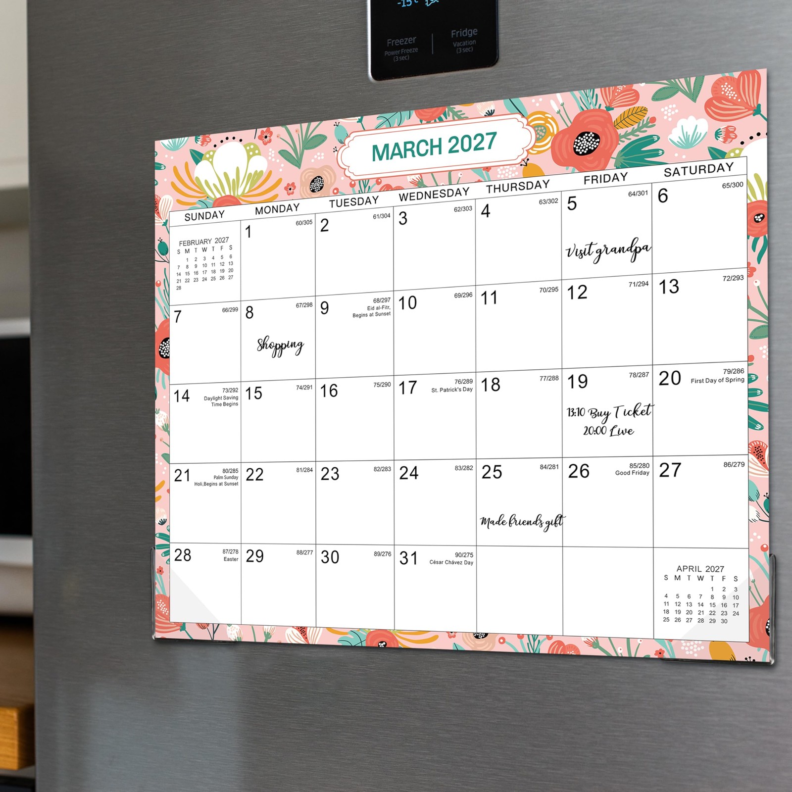 2026-2027 Magnetic Calendar – for Middle, Colorful