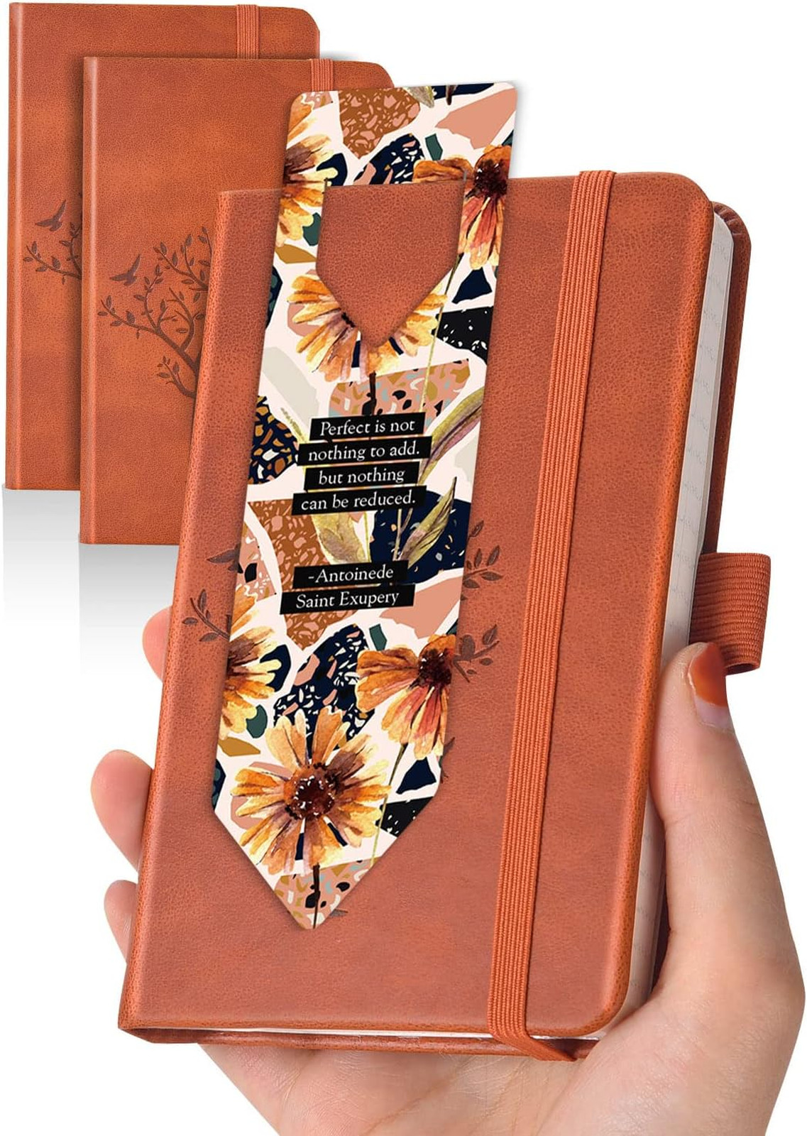 Pocket Notebook Small 2 Pack 3.7 x 5.7 Inches Brown Durable Cover Perforated